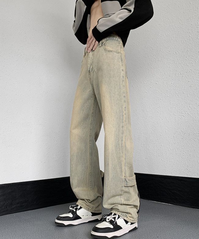 Japanese Brand Trendy men's straight high street workwear casual jeans Size US 32 / EU 48 - 1 Thumbnail