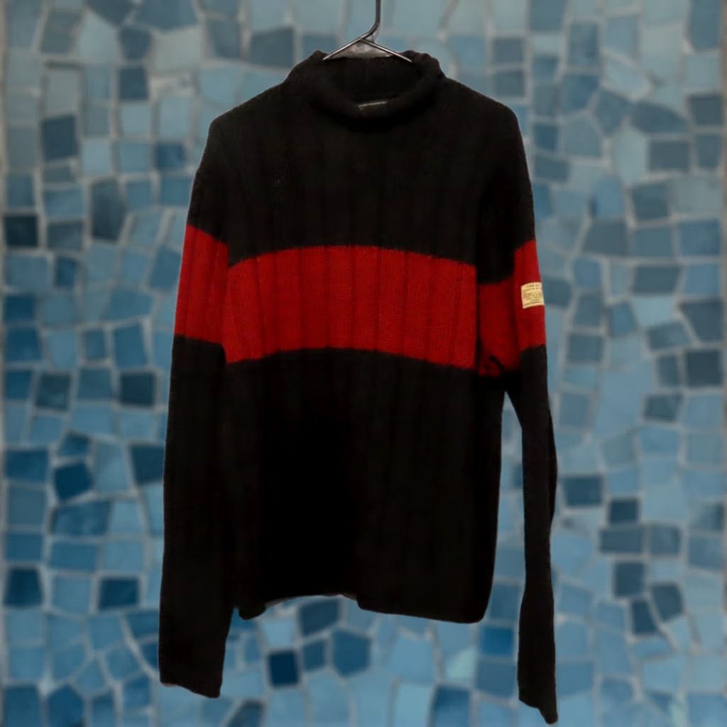 Abercrombie & Fitch Abercrombie & Fitch Wool Blend Ribbed Men's L Turtleneck Sweater Red Stripe Size US L / EU 52-54 / 3 - 1 Thumbnail