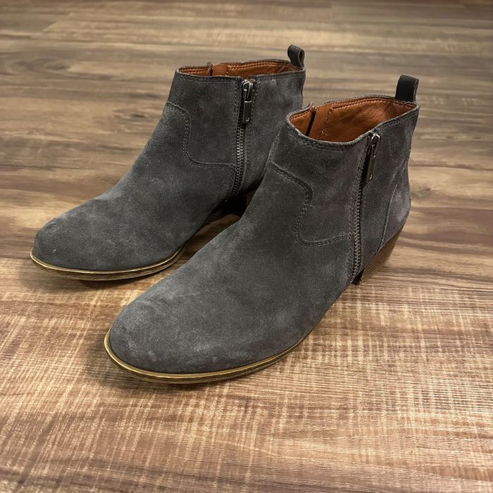 Lucky Brand Lucky Brand Betwixt Suede Gray ankle booties Sz 10 | Grailed