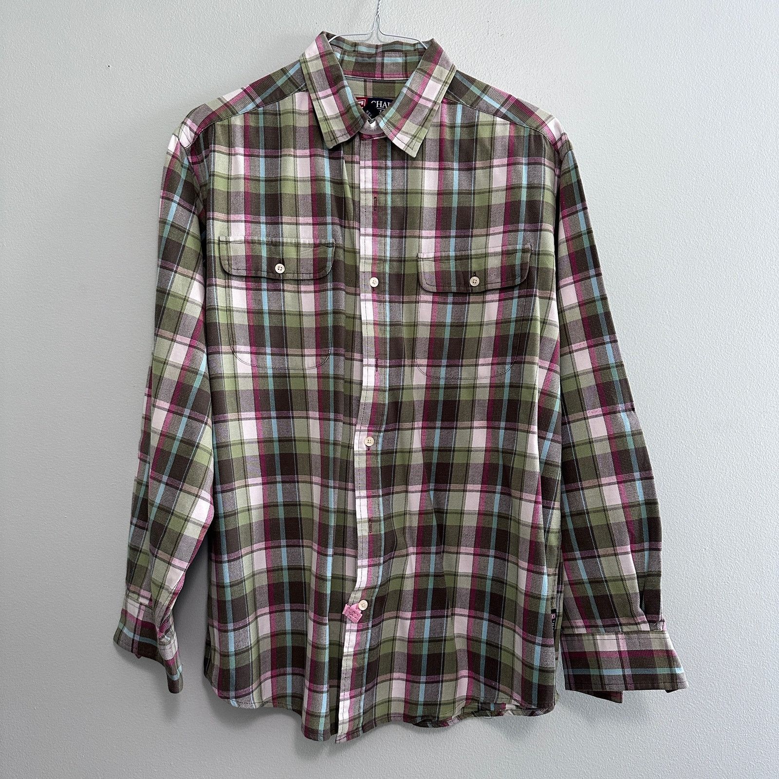 Chaps Chaps green plaid flannel button down Size US L / EU 52-54 / 3 - 2 Thumbnail