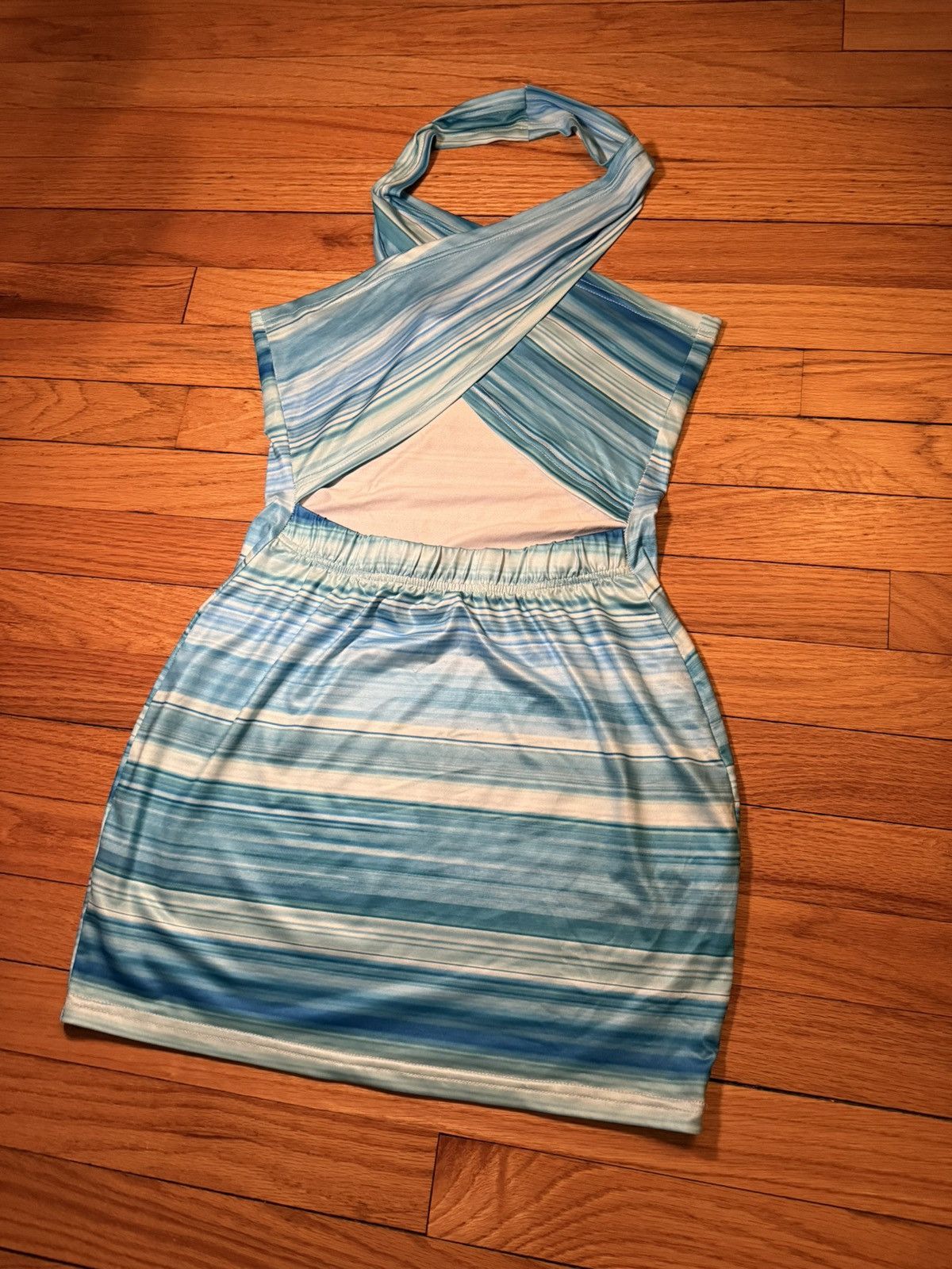 Dolls Kill Blue striped mini dress w/ Crisscross Top Size L / US 10 / IT 46 - 1 Thumbnail