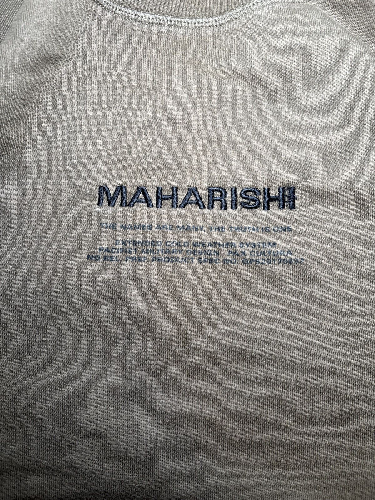 Designer Maharishi Embroidered Crewneck Sweatshirt Size L Olive Green Size US L / EU 52-54 / 3 - 2 Thumbnail
