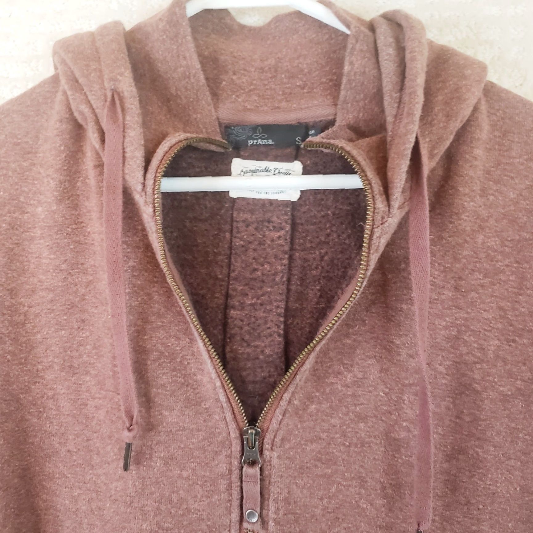 Prana prAna Women's Full Zip Hoodie Pink S Pockets Hooded Drawstring Lightweight Breathable Hiking Yoga Activewear Logo Yellow? Size S / US 4 / IT 40 - 3 Thumbnail