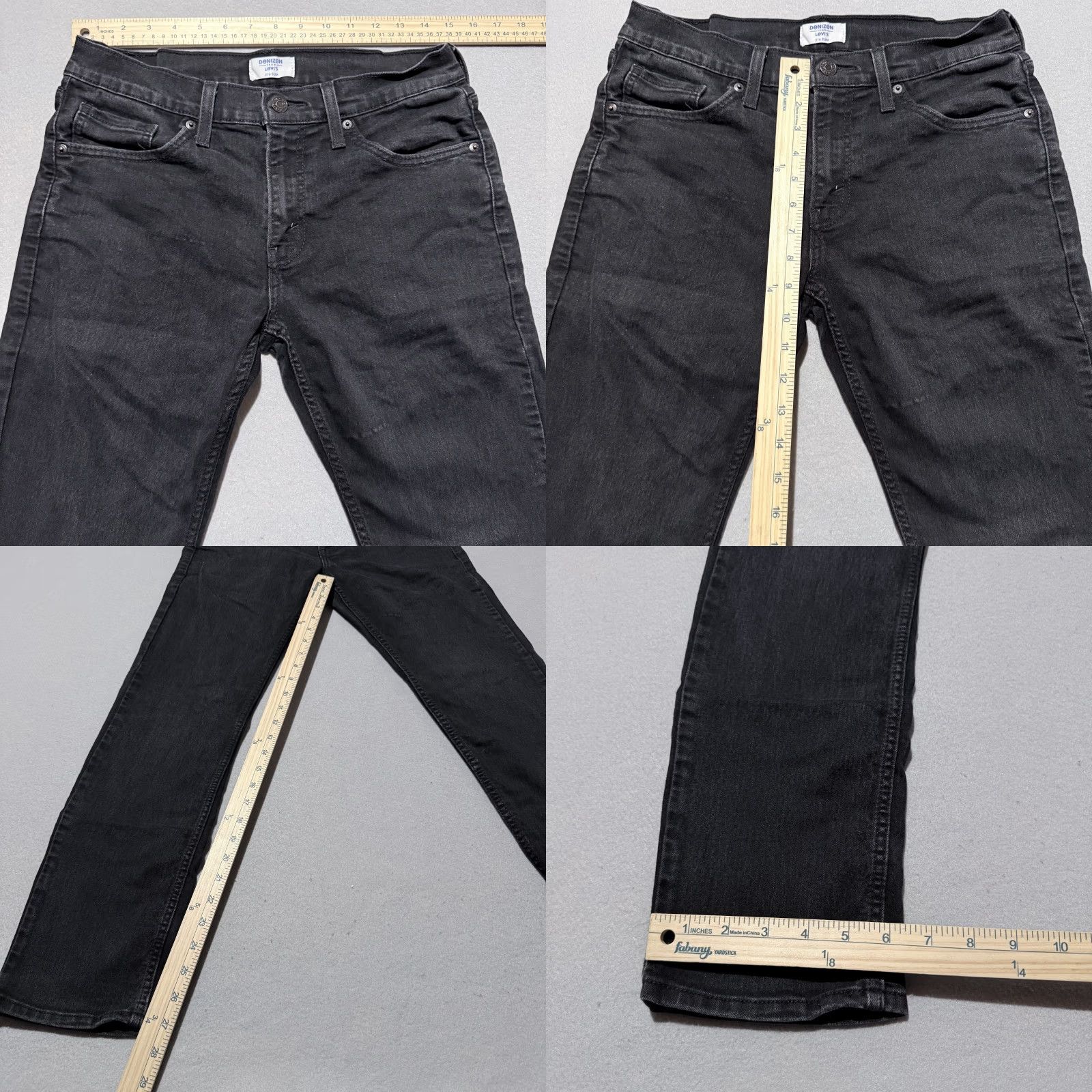 Levi's Denizen By Levi's Jeans Men Slim 30x30 Black Denimus 5-Pocket Low Rise Straight Size US 30 / EU 46 - 9 Thumbnail