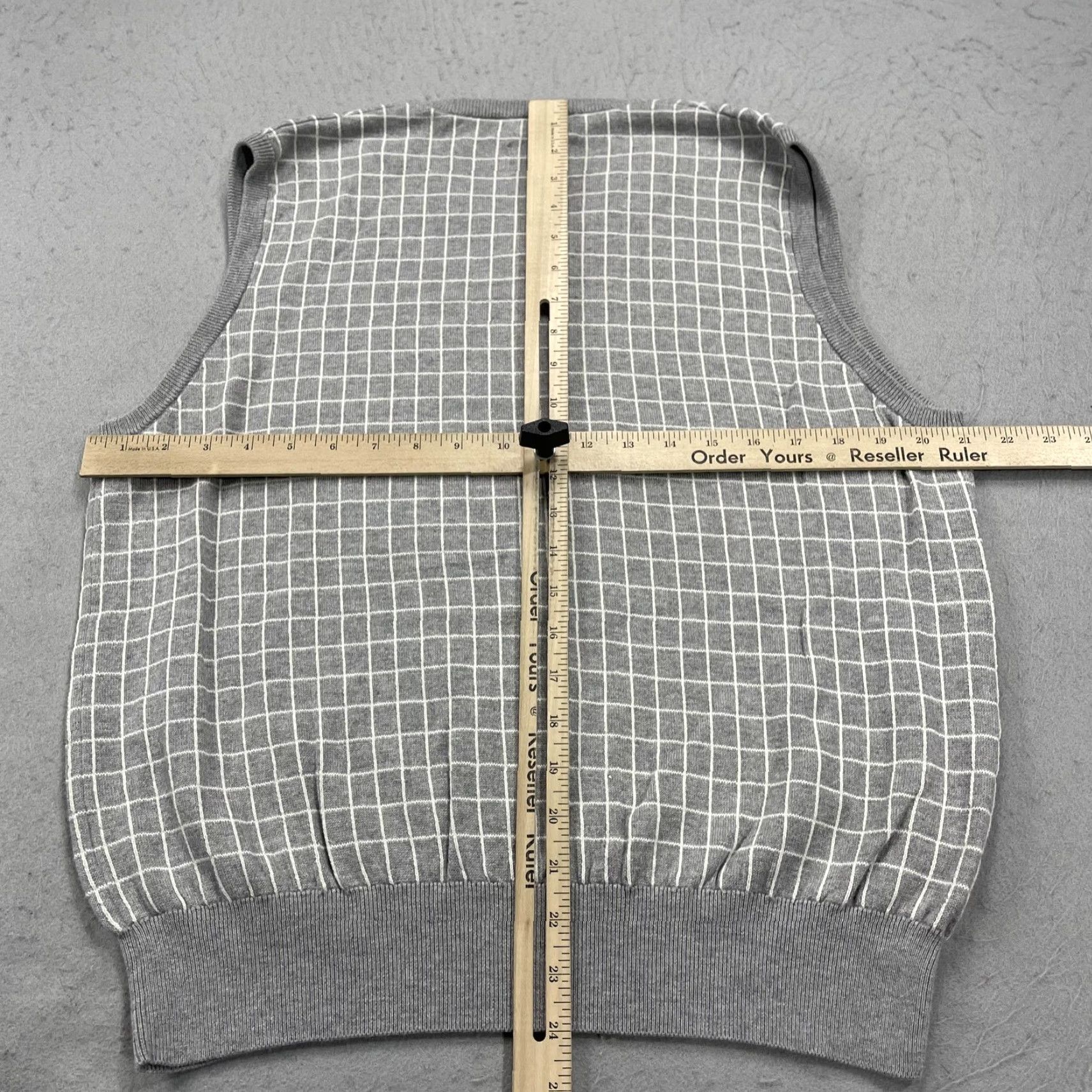 Polo Ralph Lauren VINTAGE Polo Ralph Lauren Golf Sweater Vest Mens Large Gray Check Knit V-Neck Cashmere Cotton Size US L / EU 52-54 / 3 - 5 Thumbnail