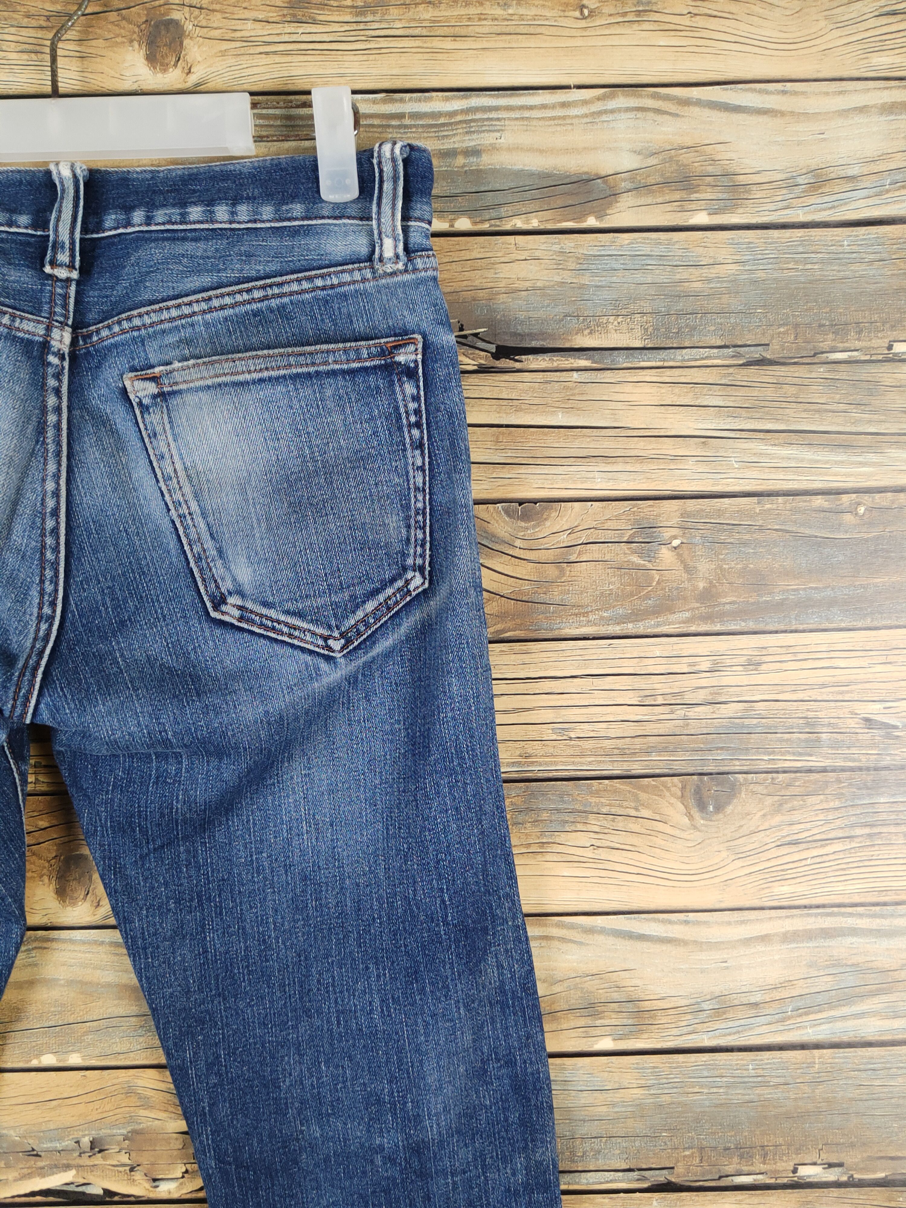 Japanese Brand Uniqlo Dark Blue Distressed Ripped denim Jeans #W1298 Size US 29 - 10 Thumbnail