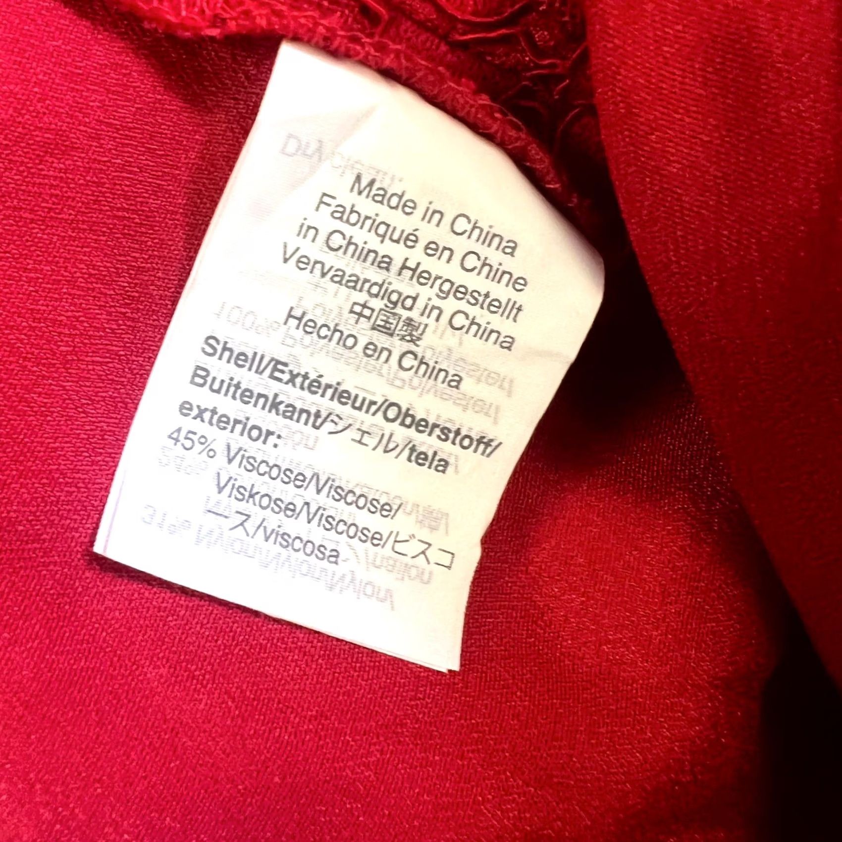 J.Crew J.Crew Straight & Pencil Skirt Women's 4 Red Viscose Floral Lace Pintucked Party (Size 4, Regular) Size 27" / US 4 / IT 40 - 7 Thumbnail