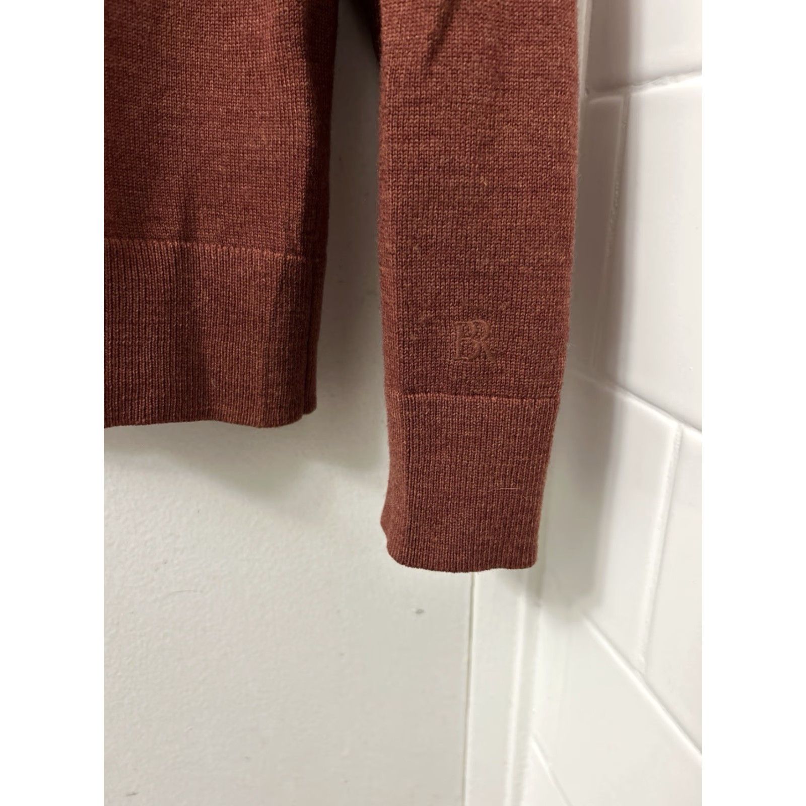 Banana Republic Banana Republic Sweater Mens Medium Orange Baruffa 100% Merino Wool 1/4 Zip L/S Size US M / EU 48-50 / 2 - 5 Thumbnail