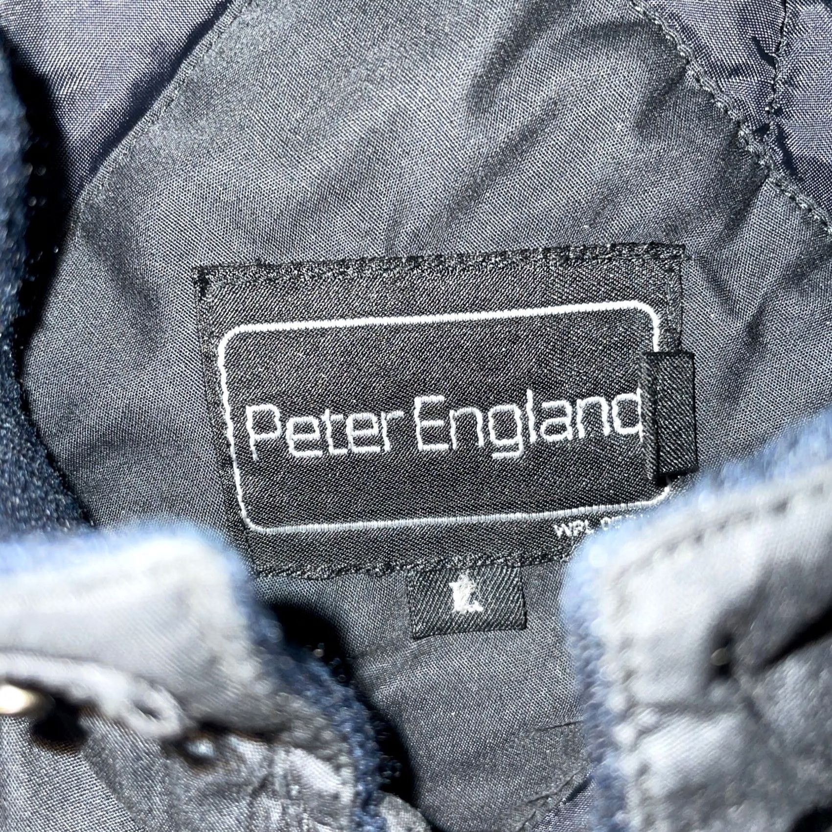 Vintage Peter England Jacket Mens L Blue VTG Full Zip Lined Size US L / EU 52-54 / 3 - 3 Thumbnail