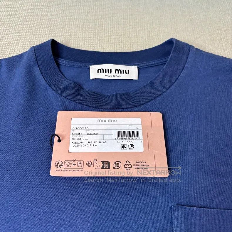 Miu Miu Miu Miu Size XS Retro washed blue long sleeve T Size XS / US 0-2 / IT 36-38 - 5 Thumbnail
