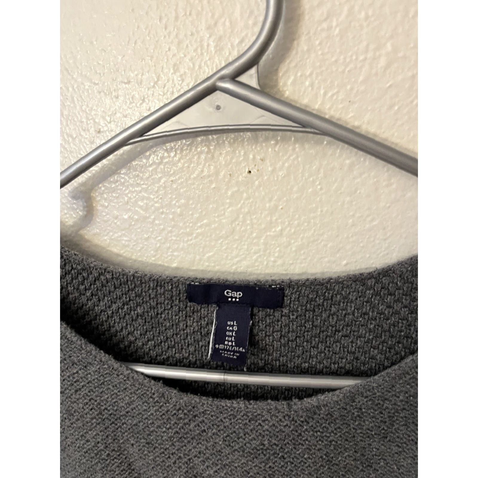 Gap Gap Sweater Women Gray White Striped T-Shirt Long Sleeve Round Neck Size L Classic Basic Oversized Size L / US 10 / IT 46 - 2 Thumbnail