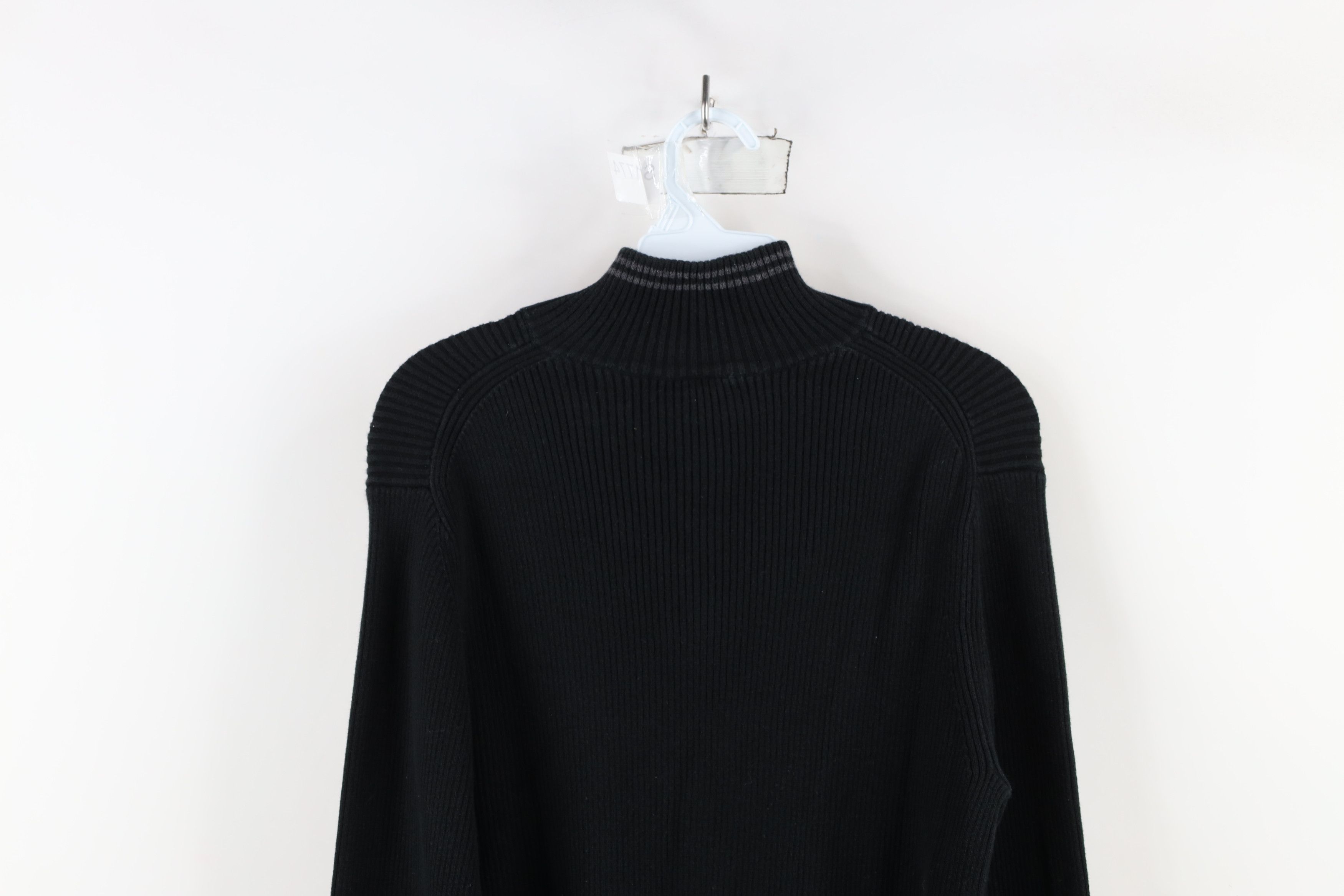 Gap Vintage 90s Y2K Gap Blank Ribbed Knit Half Zip Sweater Black Size US S / EU 44-46 / 1 - 11 Thumbnail