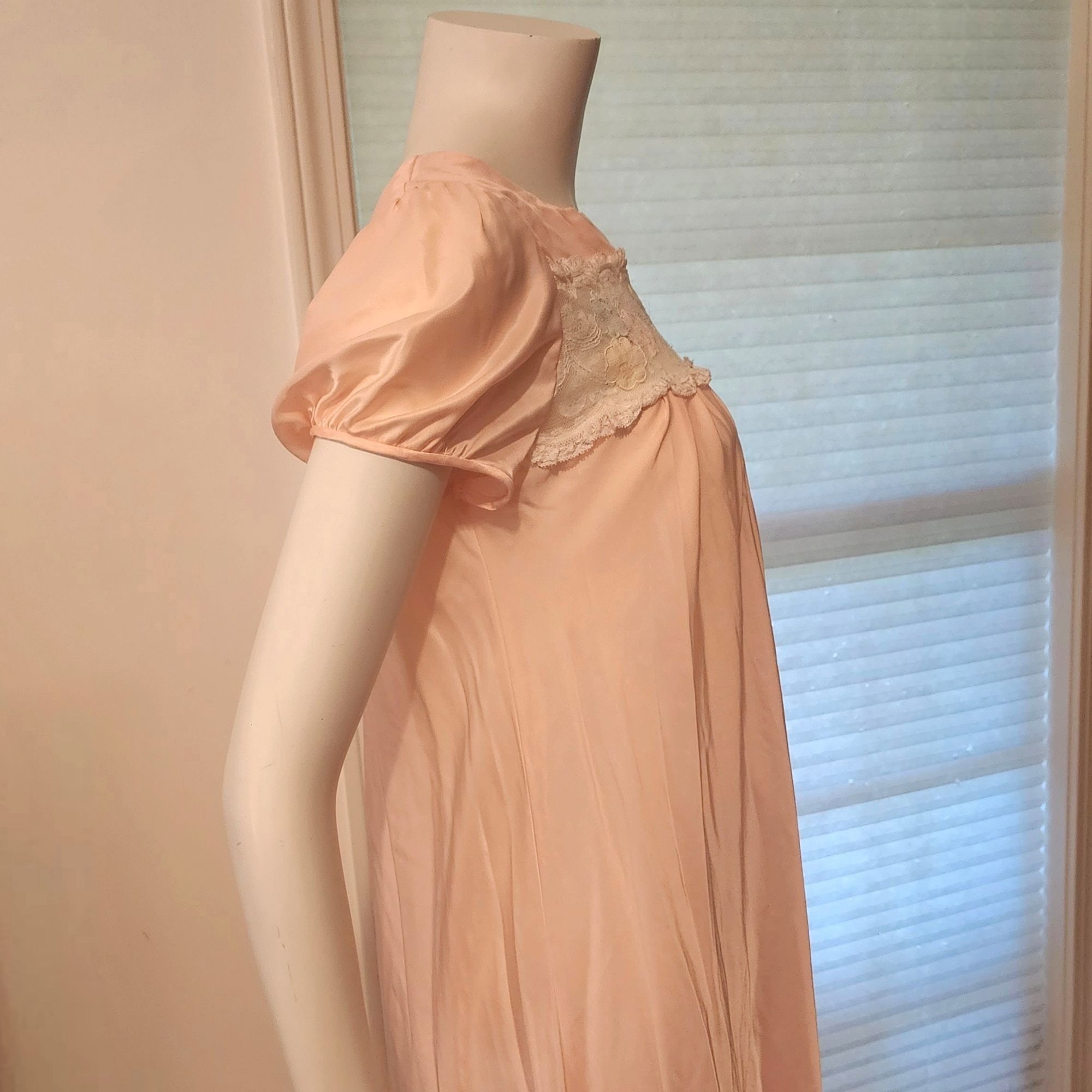 Vintage Christian Dior Nightgown Silk Long Lacy Retro Dress