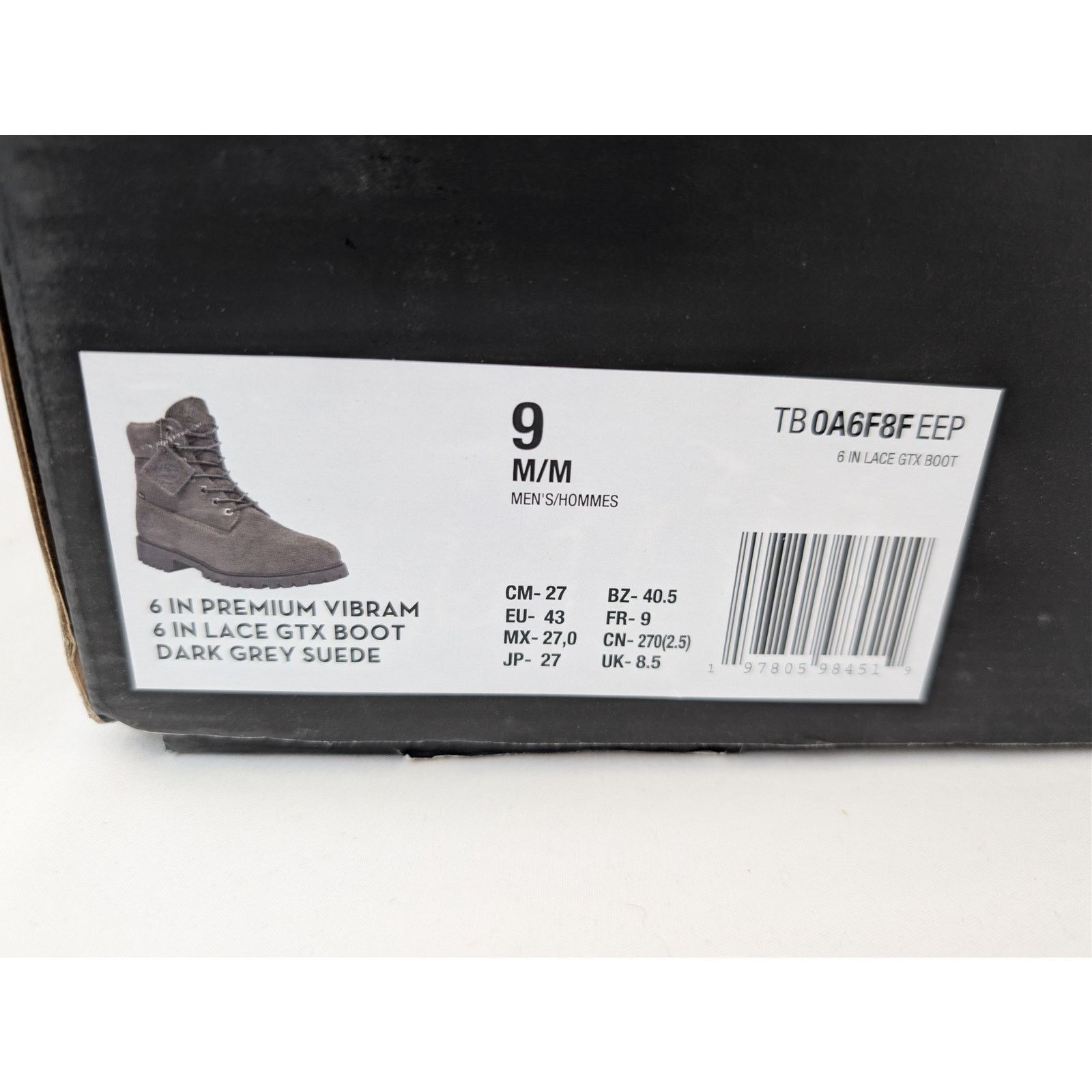 Timberland o1rshd1 6 In Lace GTX Boots in Dark Grey Suede Size US 9 / EU 42 - 22 Thumbnail