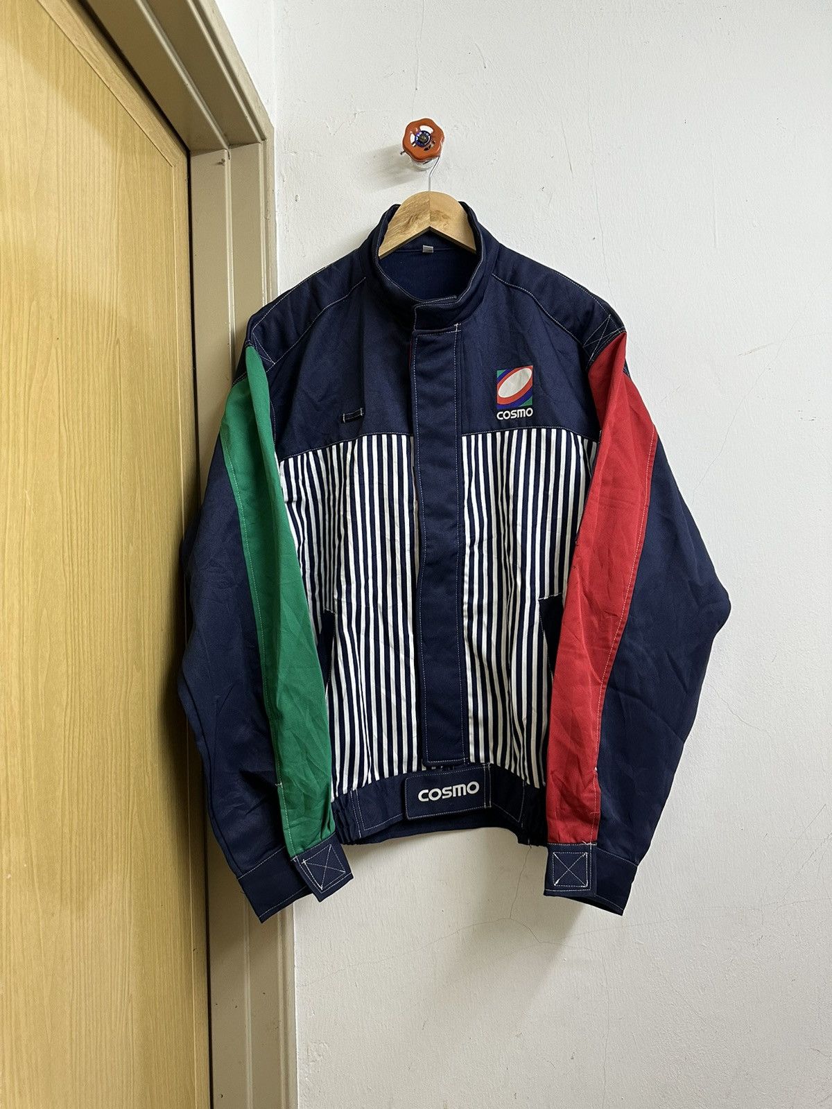 image of Vintage Cosmo Auto Service Staff Uniform Worker Jacket in Navy, Men's (Size XL)