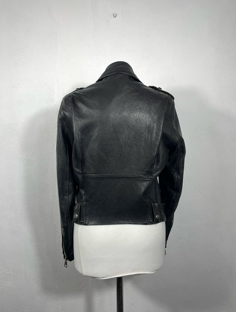 Acne Studios × Designer Acne Studios Black Real Leather Genuine Biker Jacket Belted Size XS / US 0-2 / IT 36-38 - 3 Thumbnail