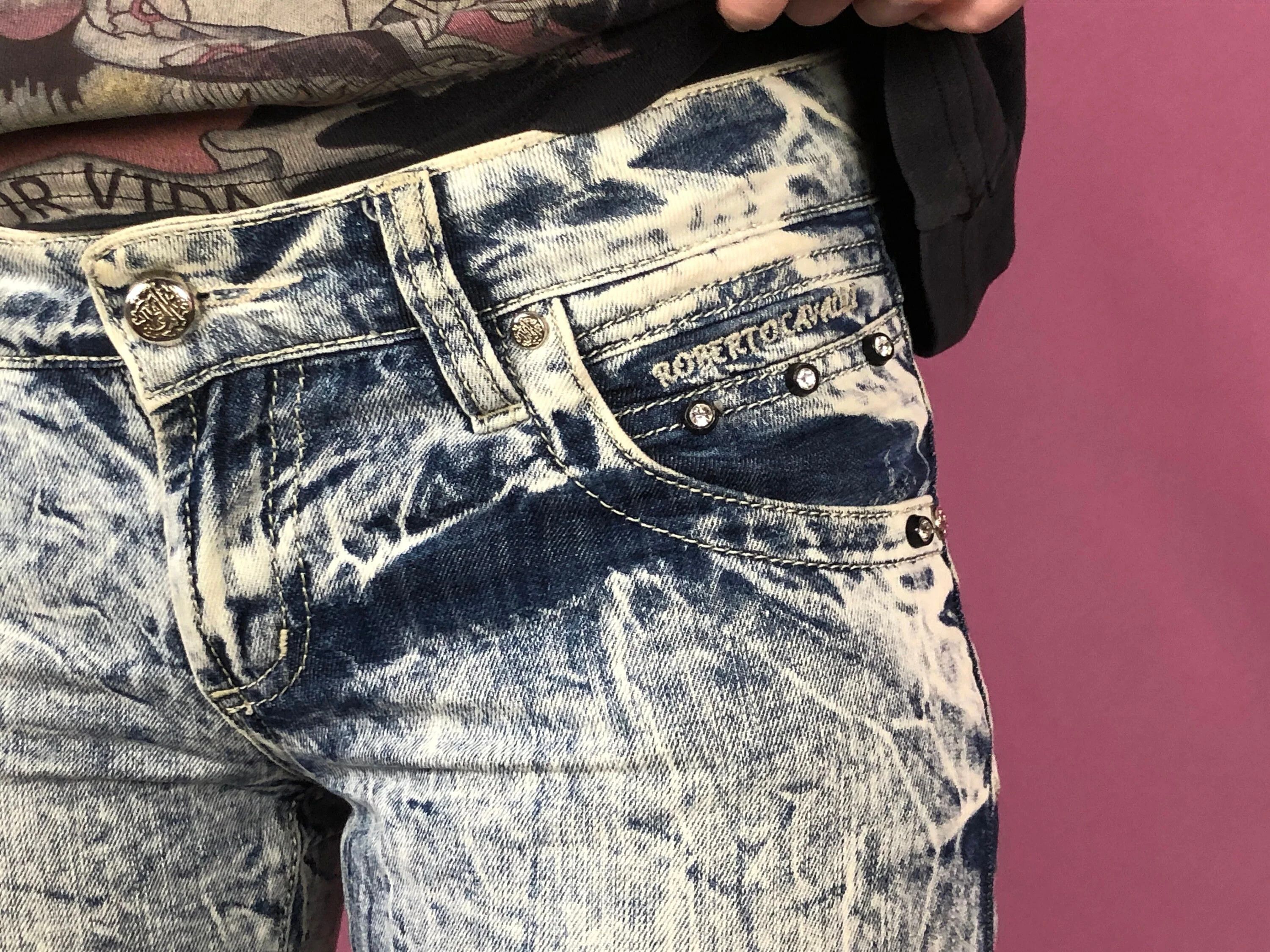 Roberto Cavalli Y2K Roberto Cavalli Vintage Women's Painted Jeans - 28 Size 27" / US 4 / IT 40 - 6 Thumbnail