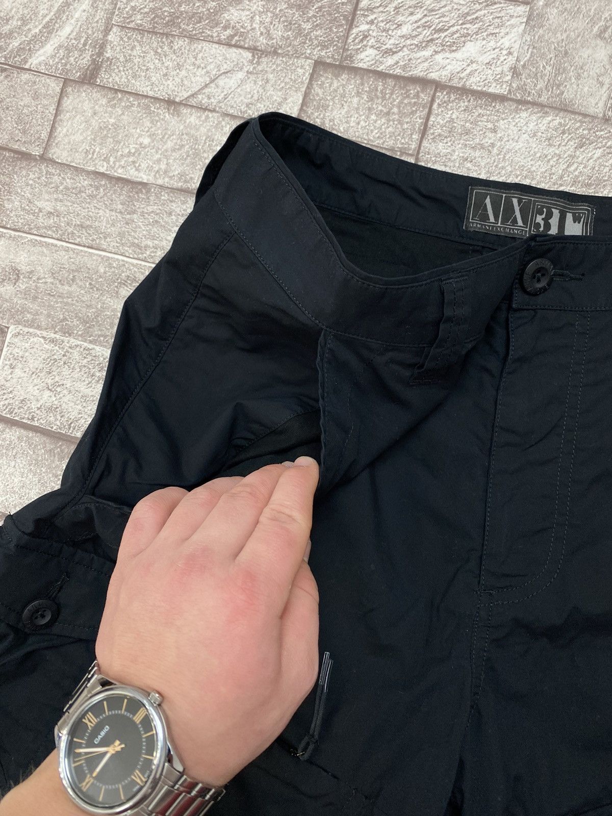 Armani Exchange × Band Tees Armani Cargo Shorts pants Silver Logo 31 by Kanye West Size US 31 - 8 Thumbnail