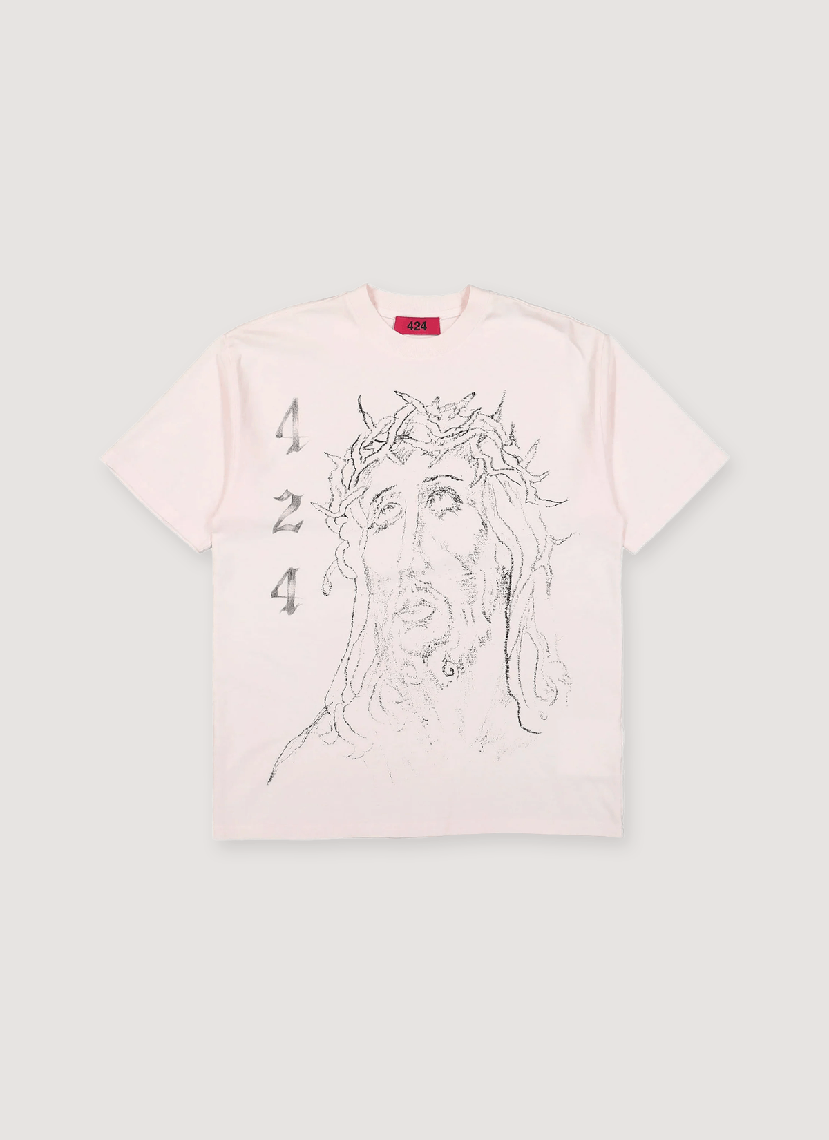 424 on FairFax Sketch Tee Light Pink Size US L / EU 52-54 / 3 - 1 Thumbnail