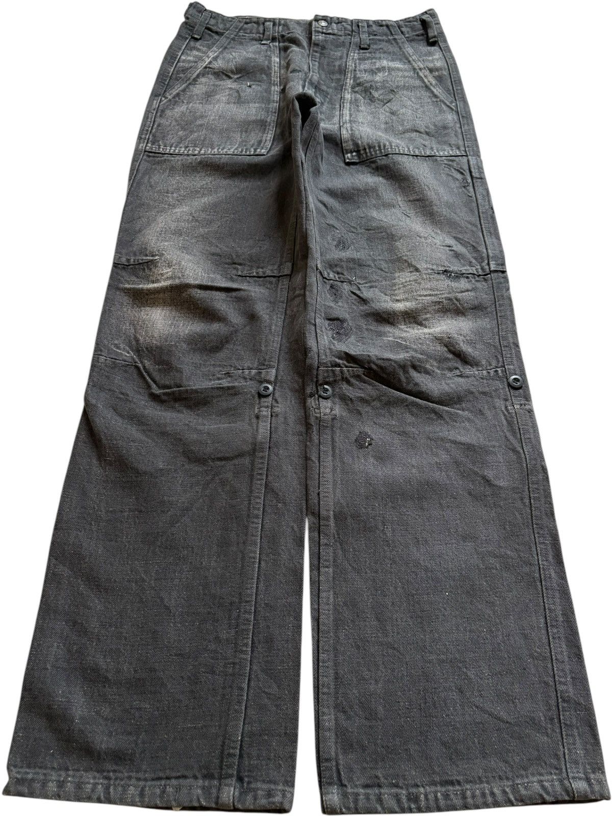 Vintage Go West Faded Wash Tactical Loose Baggy Jeans