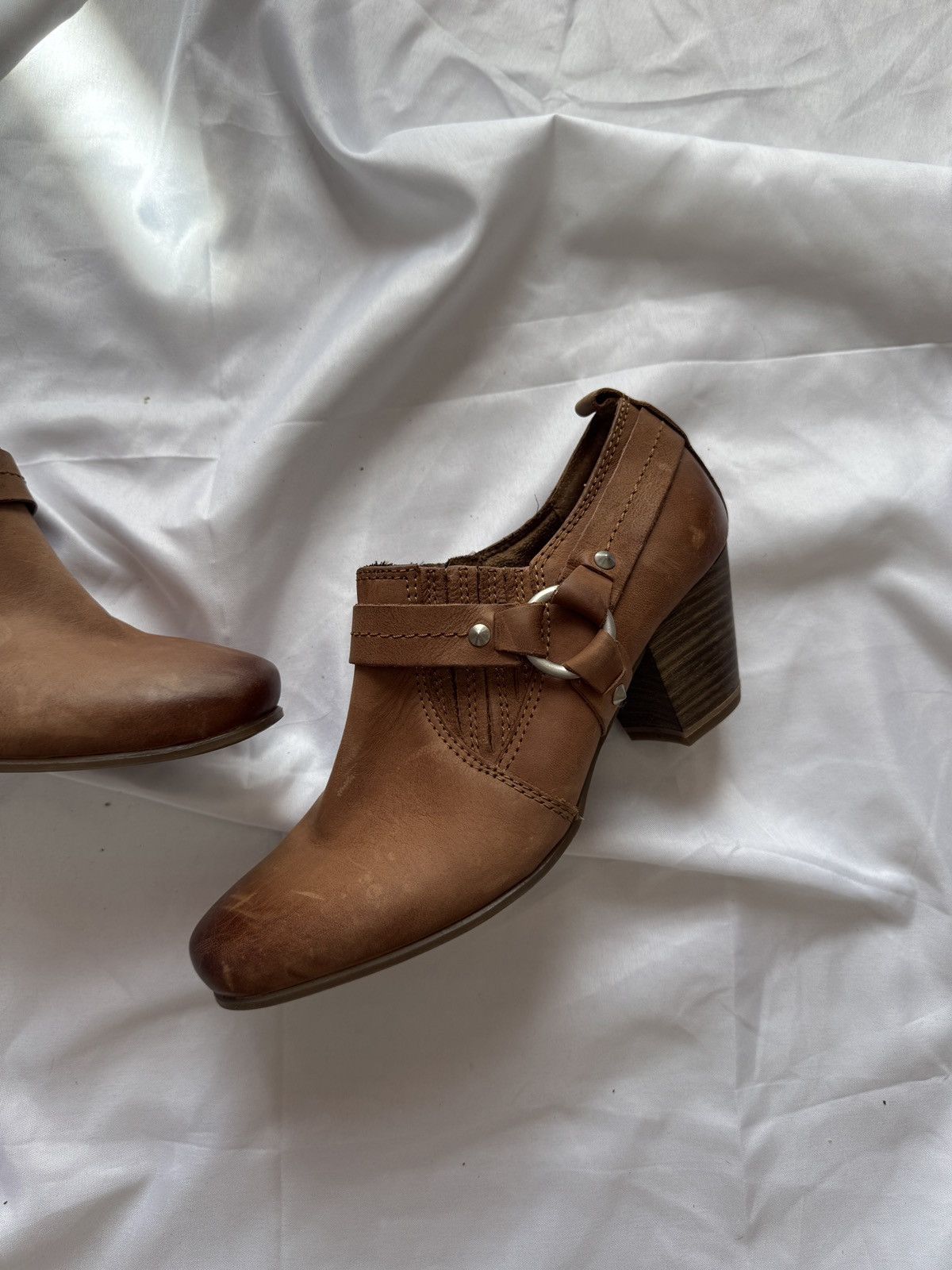 Hysteric Glamour Y2K Strap Details Real Faded Leather Boots Mary Jane Heels Size US 7 / IT 37 - 4 Thumbnail
