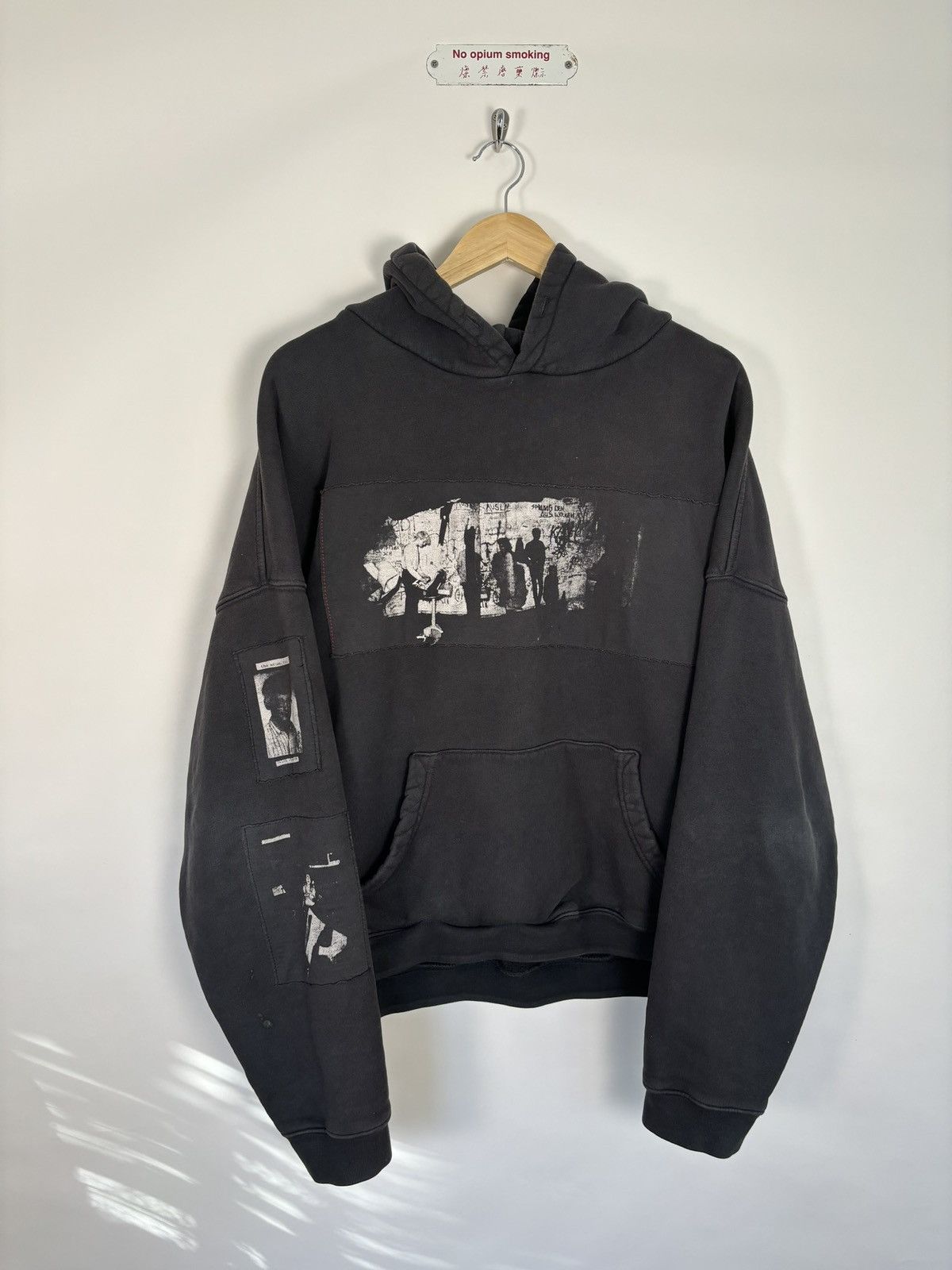 image of Enfants Riches Deprimes Maxfield Exclusiveerd 1 Of 20 Assemblage Patch Hoodie in Washed Black (Size