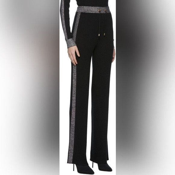 Balmain BALMAIN NEW merino Lurex Striped Straight Knit Pants Size 27" / US 4 / IT 40 - 1 Thumbnail