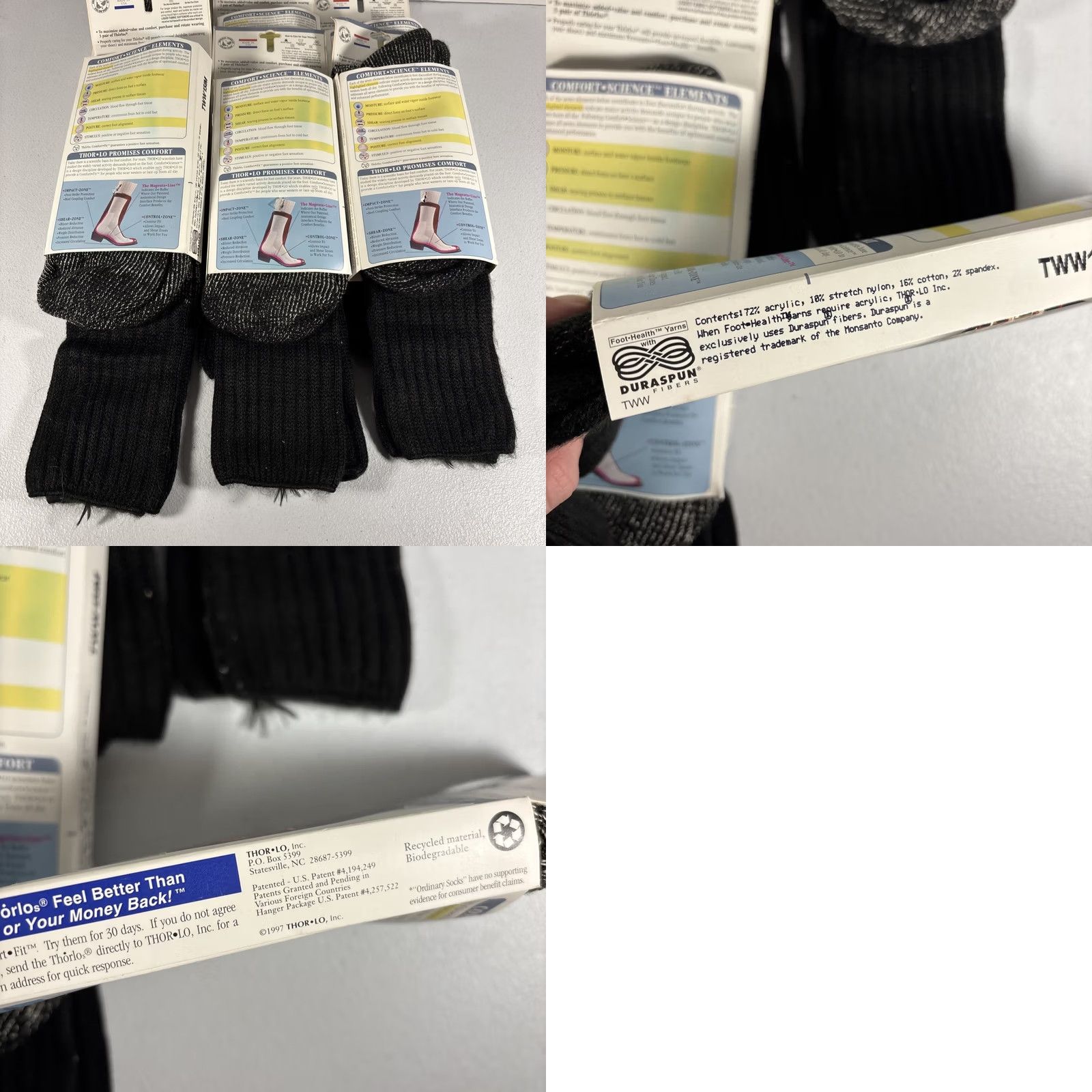Vintage VINTAGE Thorlos Socks Western Calf Black 8.5-12.5 Men 6 Pack TWW-13 Size ONE SIZE - 9 Thumbnail