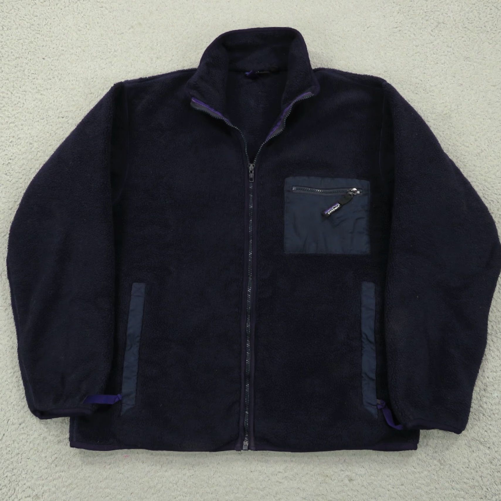 Patagonia Patagonia Jacket Mens Large Navy Synchilla Deep Pile Full Zip F9 USA 80s College Outdoor Windbreaker Size US L / EU 52-54 / 3 - 2 Thumbnail