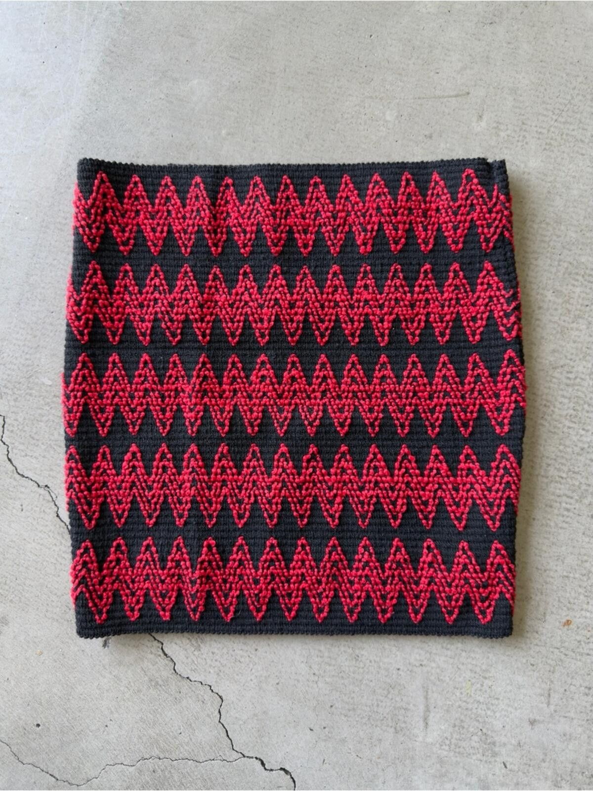 REVOLVE Crochet Zigzag Top or Skirt / Red Black Size S / US 4 / IT 40 - 1 Thumbnail