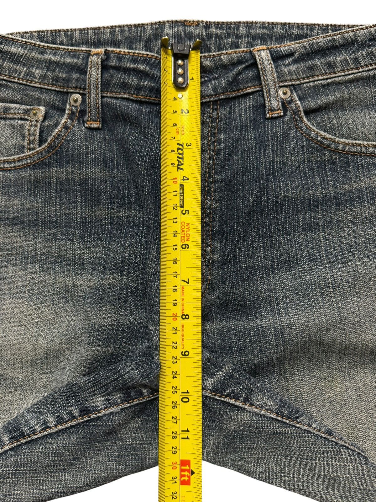 KMRii Vintage Y2K Japanese Brand Faded Wash Distress Straight Leg Size US 31 - 10 Thumbnail