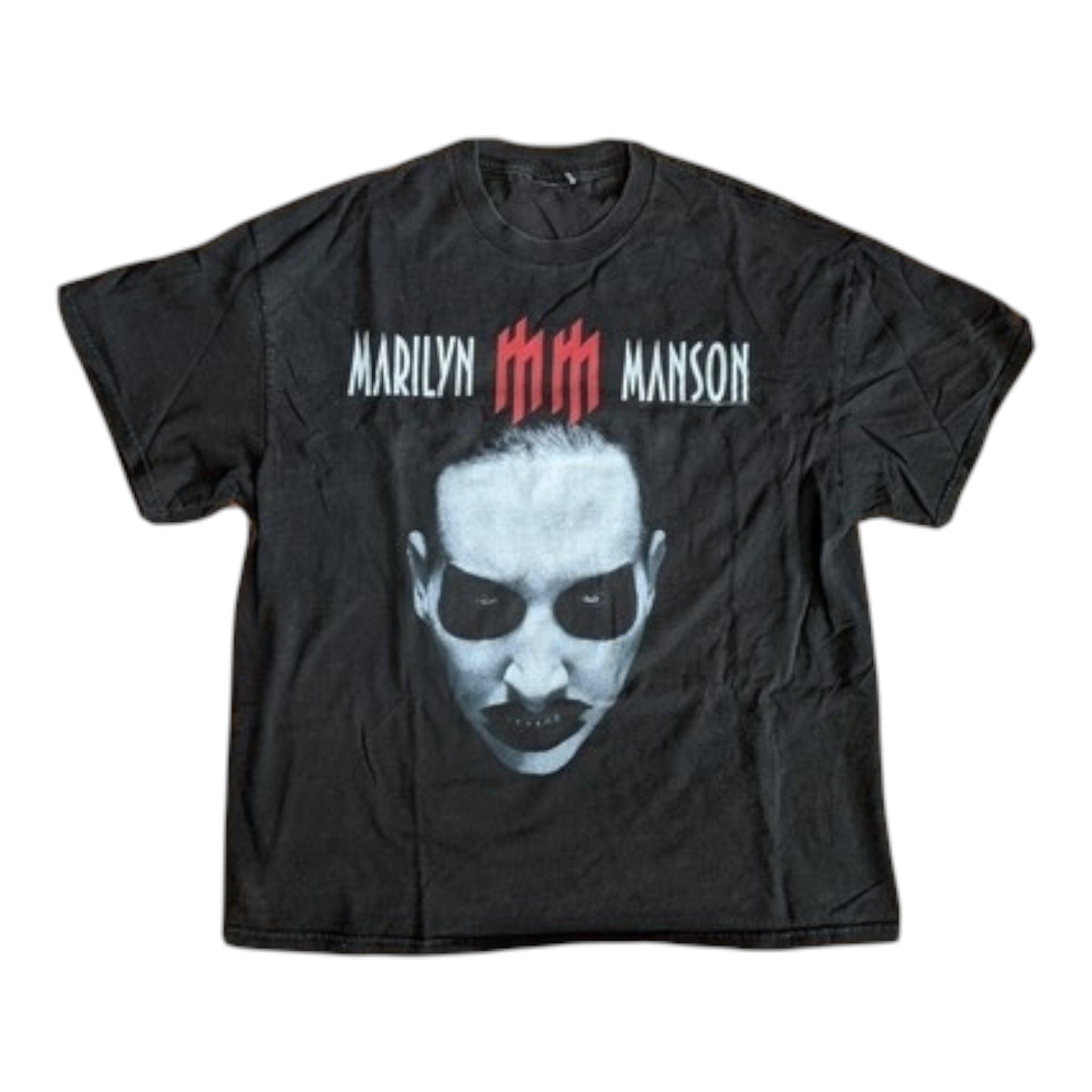 Vintage 2003 Marilyn Manson Rabble Babble Bitch Tour Photo Short Sl Size US L / EU 52-54 / 3 - 1 Thumbnail