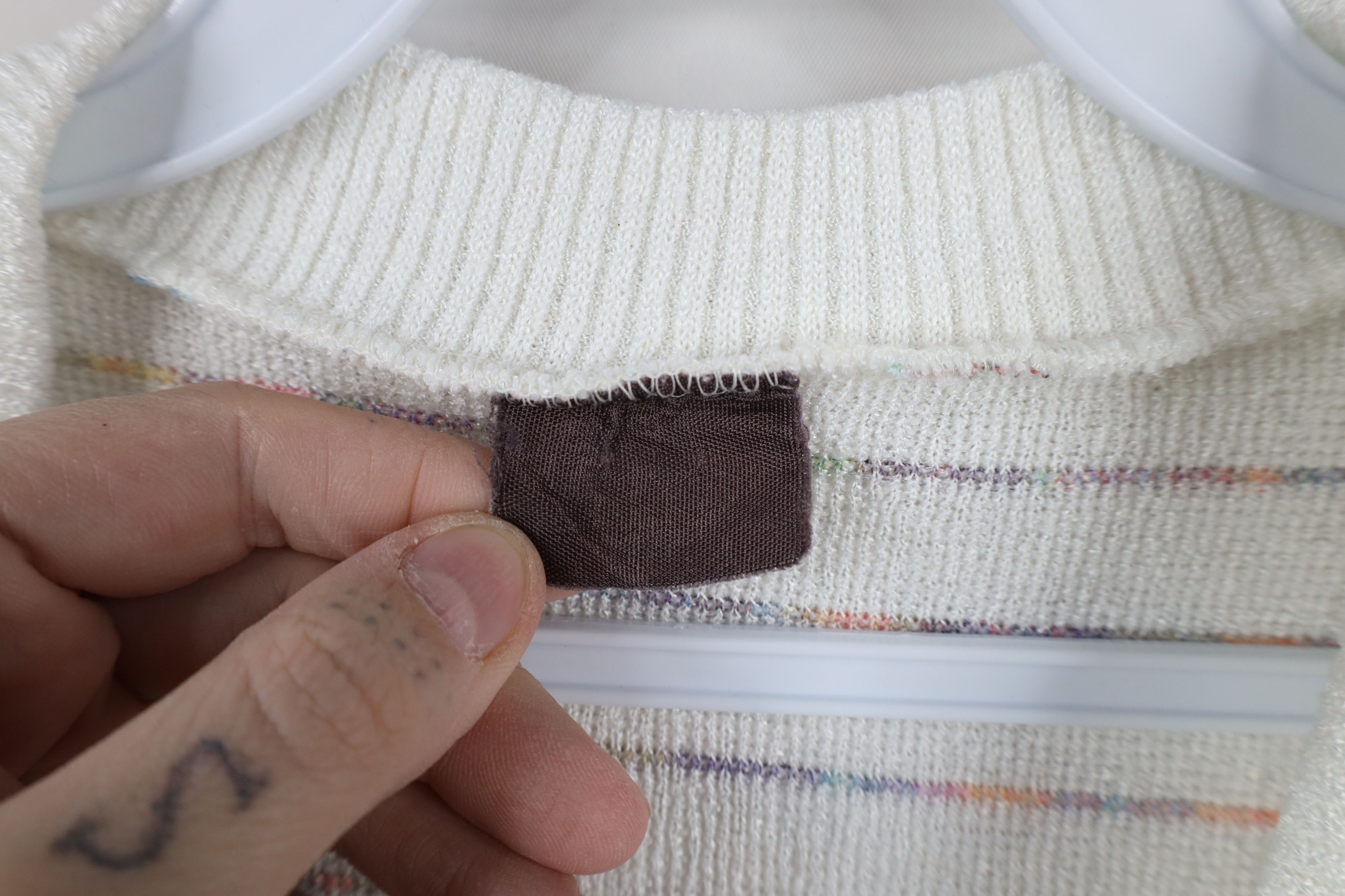 Vintage Vintage 80s 90s Streetwear Rainbow Striped Knit Sweater Vest Size S / US 4 / IT 40 - 4 Thumbnail