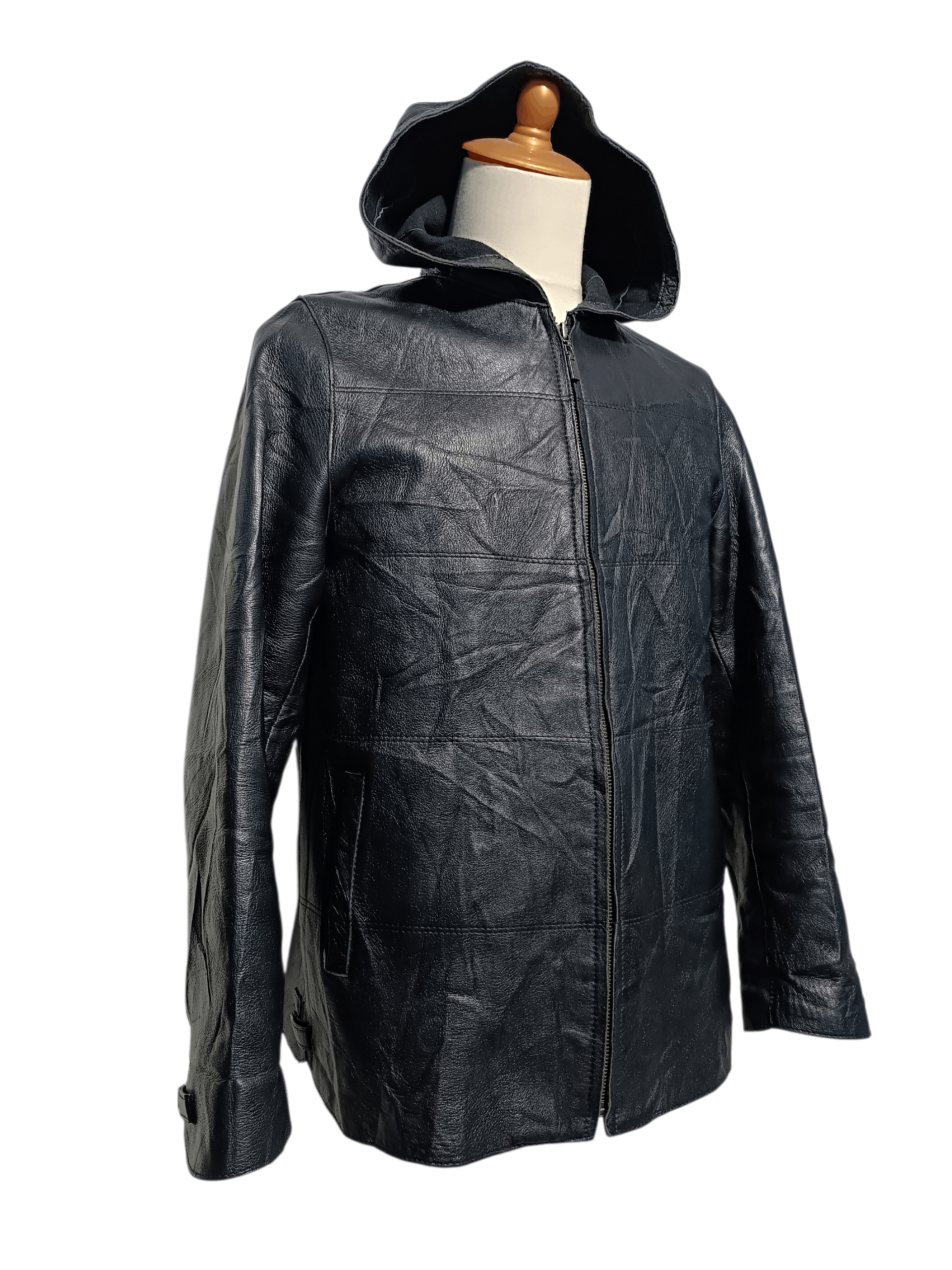 Japanese Brand Gallery Italy Hooded Leather Jacket Size US M / EU 48-50 / 2 - 4 Thumbnail