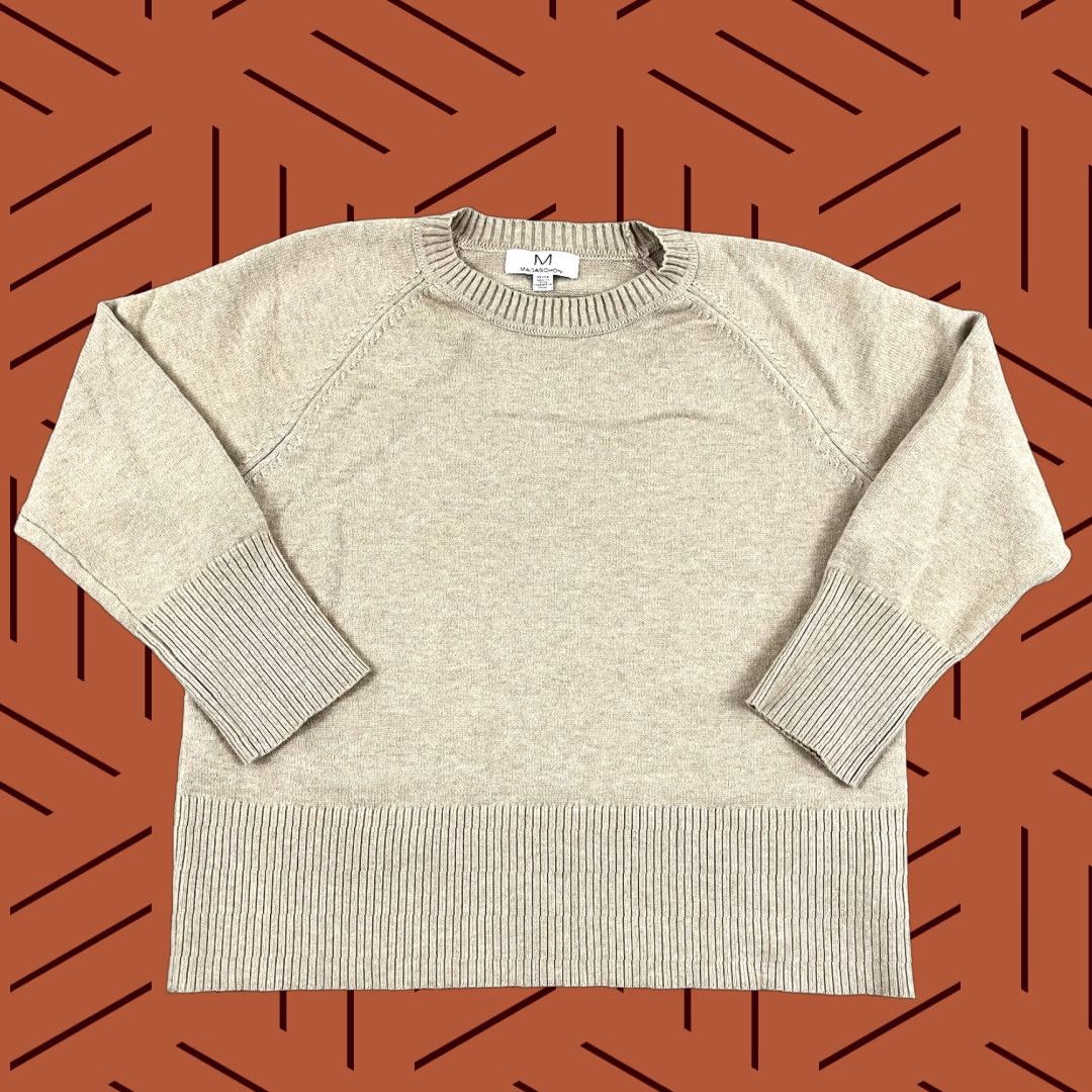 Vintage MAGASCHONI Sweater Women XL Brown Knit Crew Neck Pullover Stretch Casual Size XL / US 12-14 / IT 48-50 - 1 Thumbnail