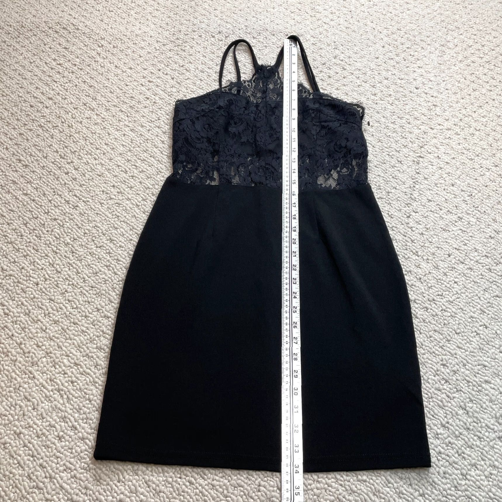 Boohoo VINTAGE Boohoo Dress Shift Womens 14 Black Lace Sheer Sleeveless Zip Round Neck Knee Length Solid / Fall Spring Summer Winter Womens Size XL / US 12-14 / IT 48-50 - 2 Thumbnail