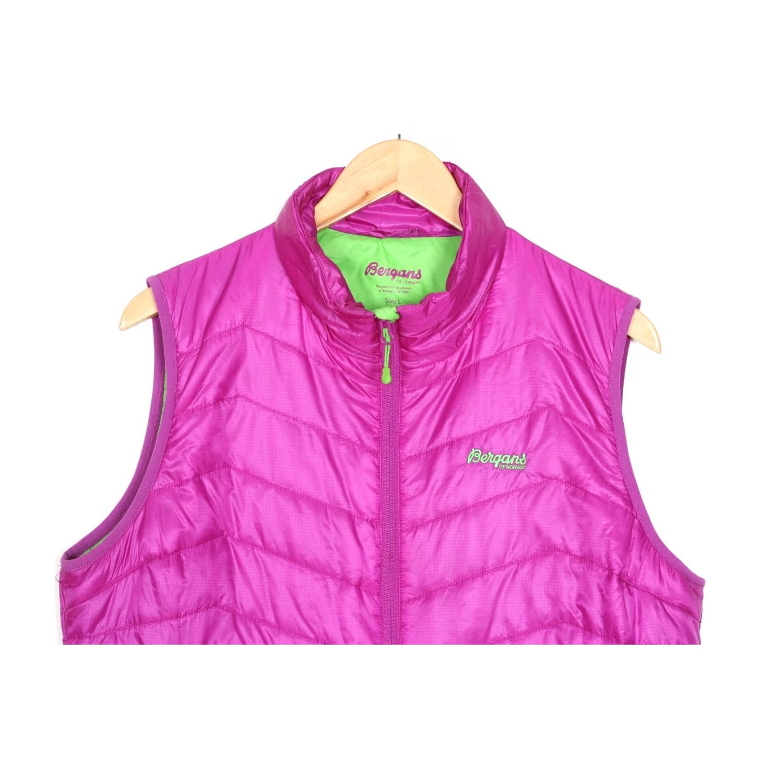Vintage BERGANS OF NORWAY VALDRES LT Insulated Gilet Vest Jacket Women Size L Purple MJ4657 Size L / US 10 / IT 46 - 2 Thumbnail
