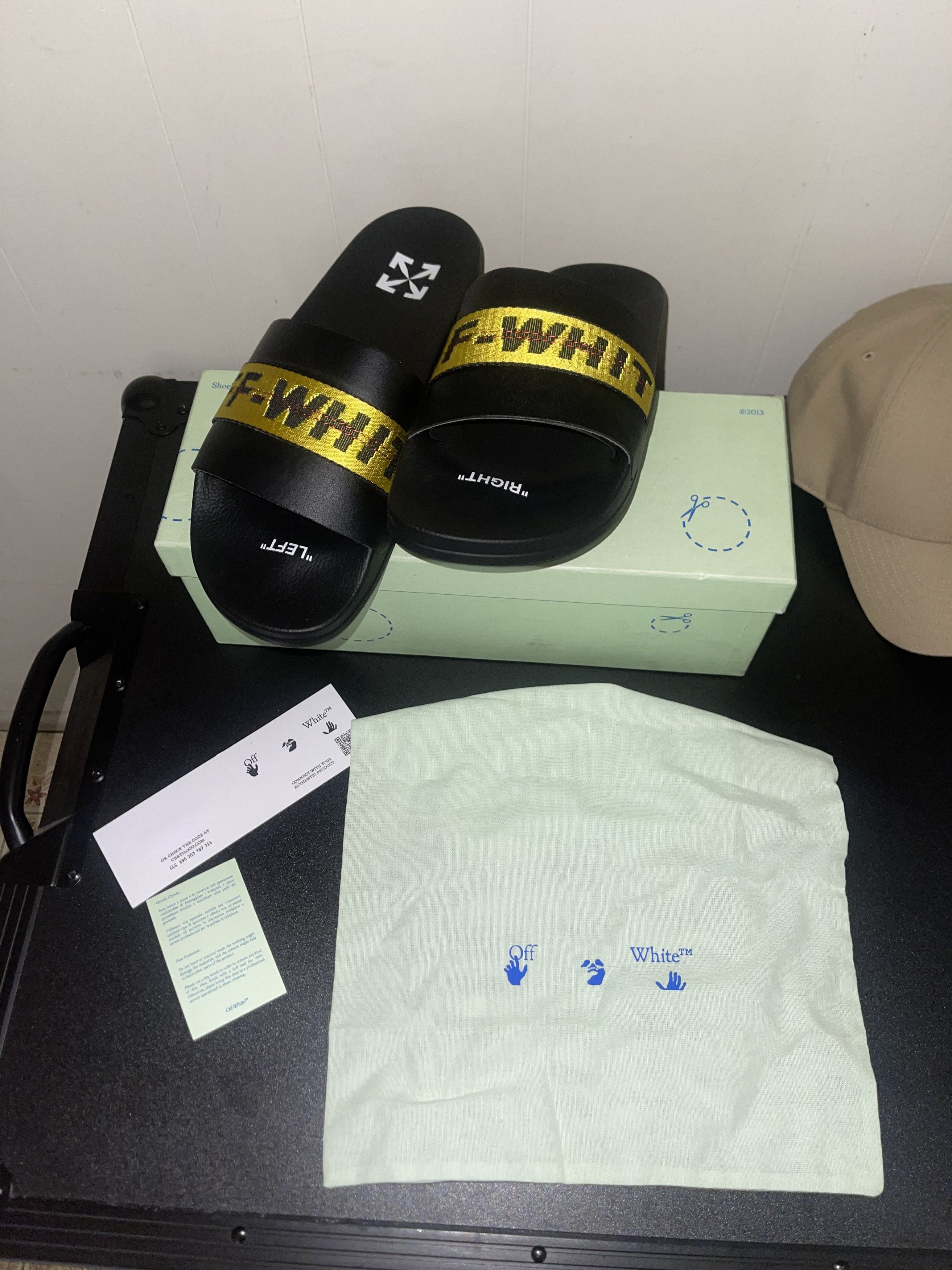 Off-White OFF-WHITE Industrial Belt Slides Black Yellow Men's Size US 12 / EU 45 - 2 Thumbnail