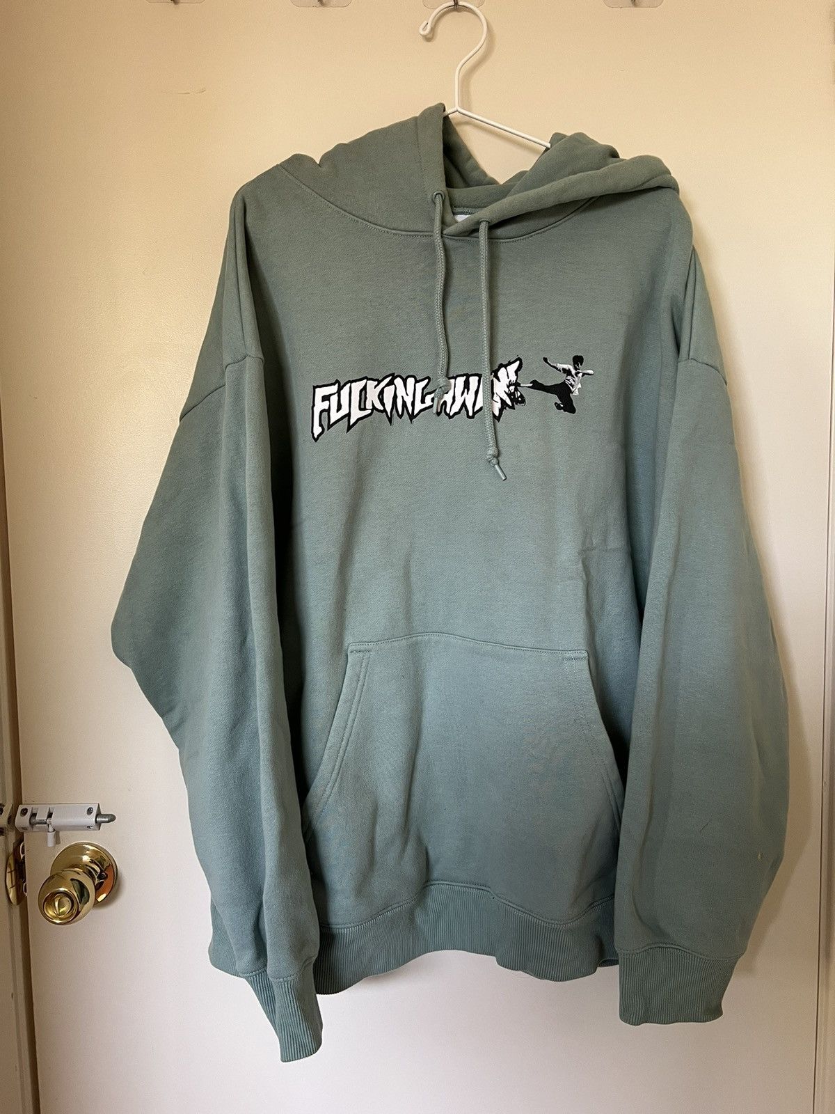 Bruce Lee × Fucking Awesome FUCKING AWESOME Karate Hoodie XL in Teal ft.  Bruce Lee | Grailed