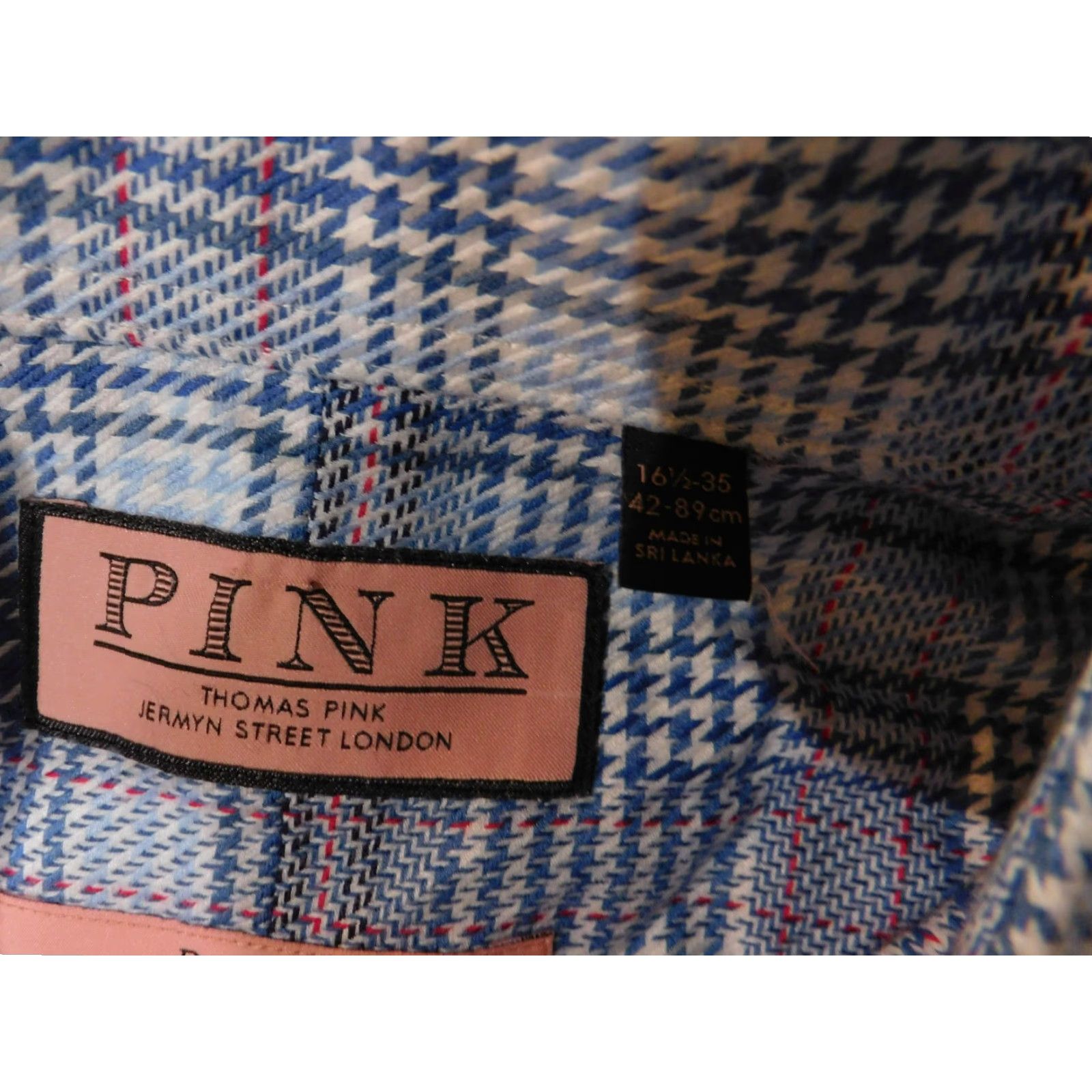 Pinko Thomas Pink dress shirt Mens 16.5 Blue plaid Prestige business casual Shirt Mens Blue Plaid 16.5 Button-Down French Cuff Knit Cotton Size US XL / EU 56 / 4 - 7 Thumbnail