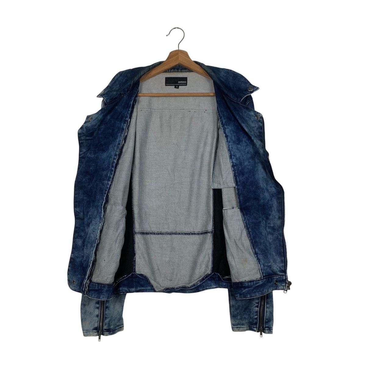 Japanese Brand ABORDAGE Acid Wash Double Collar Jacket #1801-C16 Size US M / EU 48-50 / 2 - 10 Thumbnail