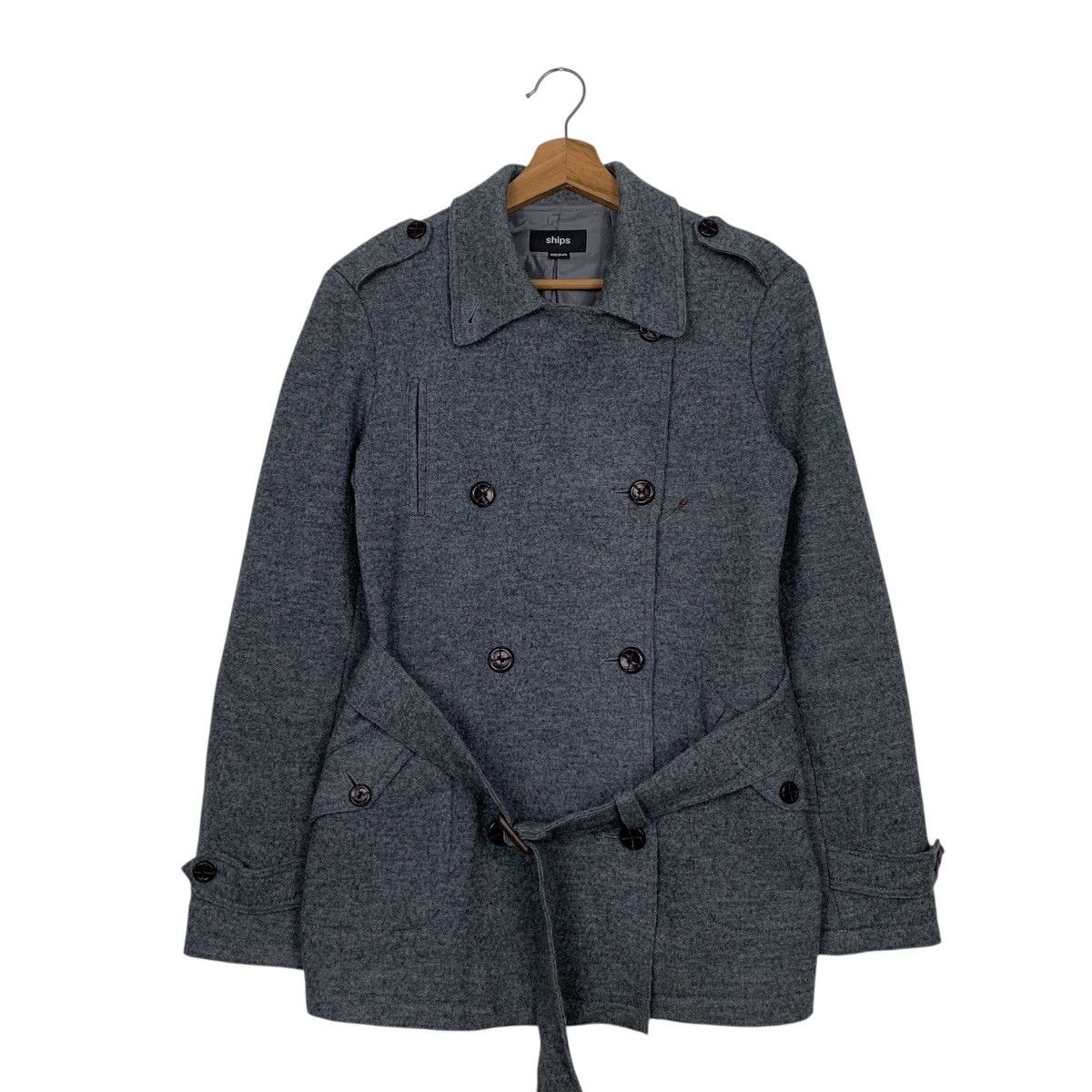 Japanese Brand Ships Double Breasted Wool Trenchcoat Size M / US 6-8 / IT 42-44 - 1 Thumbnail