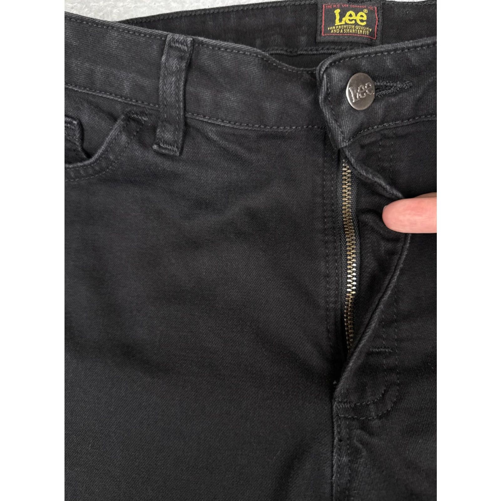 Lee Lee Jeans Womens 14 S Black Bootcut Dark Wash Mid Rise Stretch Cotton 34x28 Jeans Womens Regular 90s Vintage No Size 36" / US 14 / IT 50 - 5 Thumbnail