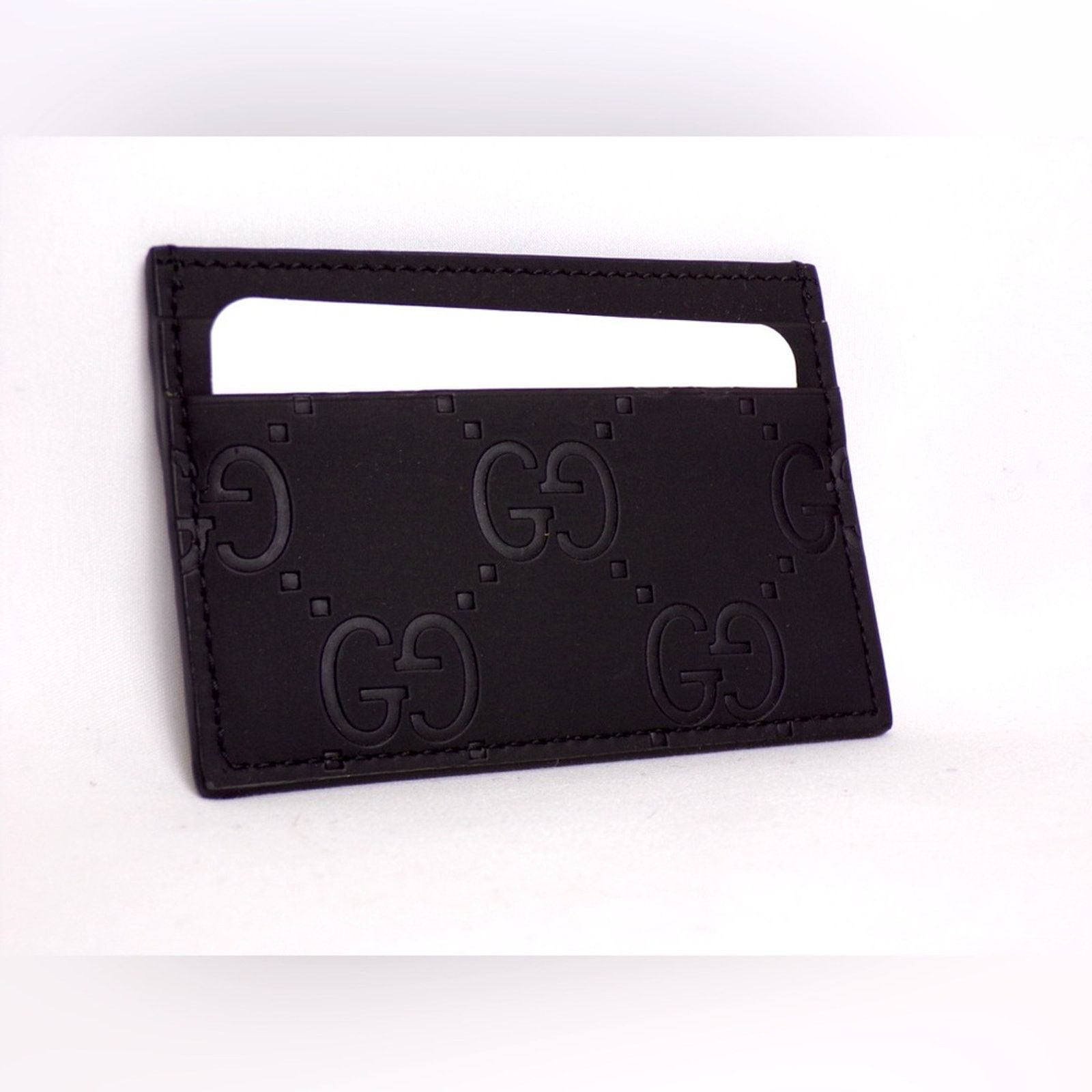 Gucci Gucci Rubber Effect Black GG Card Case Holder Size ONE SIZE - 1 Thumbnail