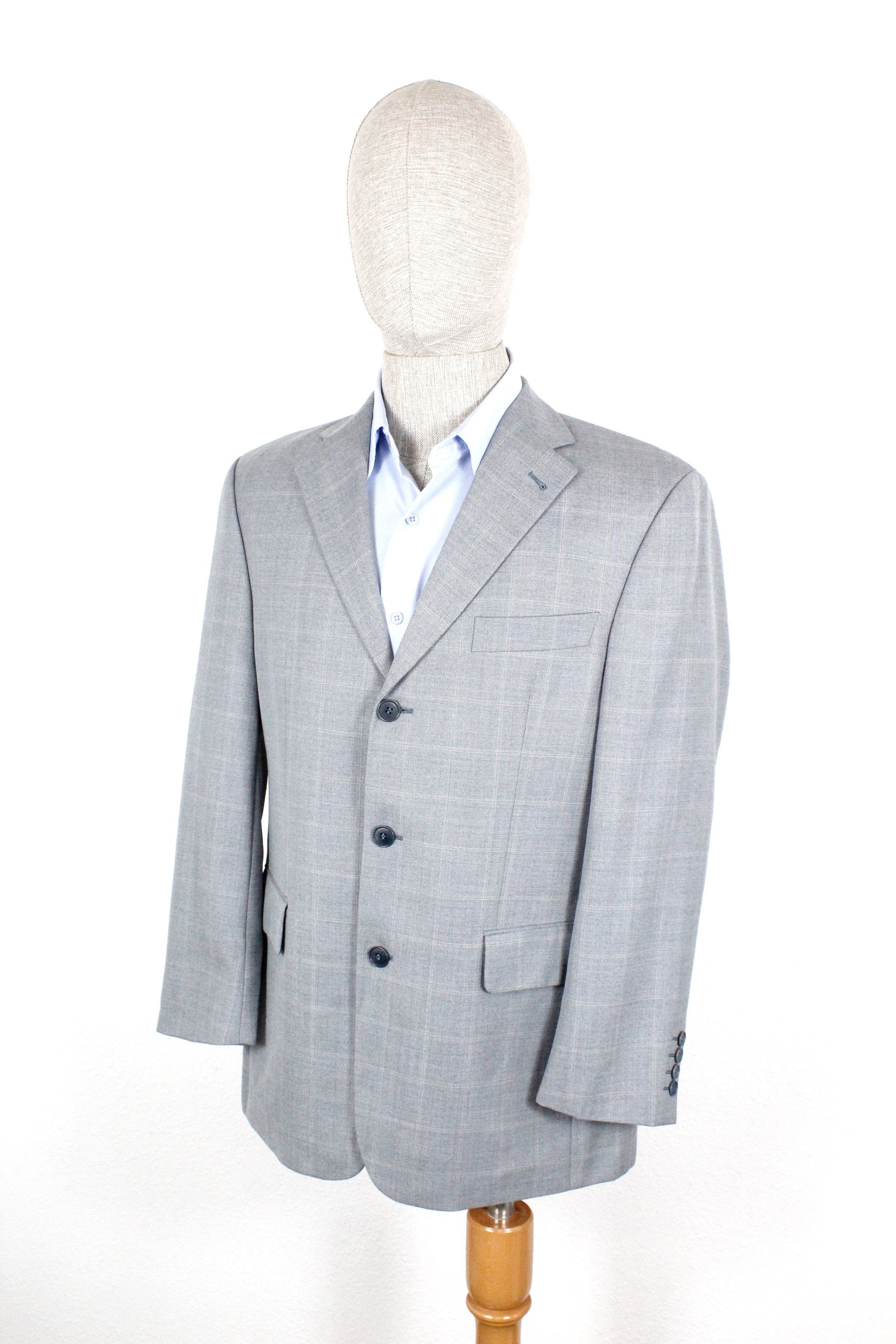 Yves Saint Laurent Vintage Yves Saint Laurent YSL Herringbone Check Blazer 90s Size US L / EU 52-54 / 3 - 1 Thumbnail