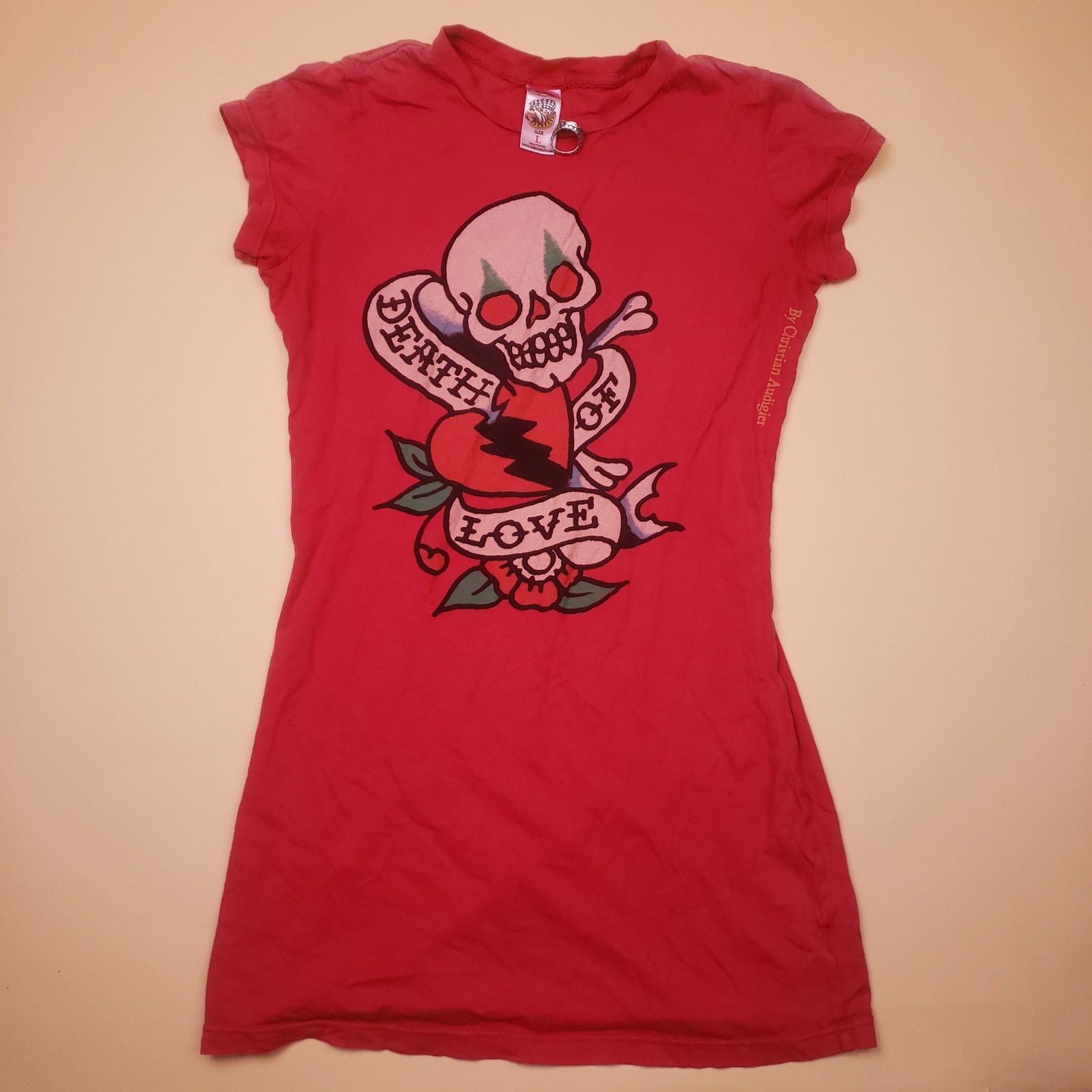 Ed Hardy Vintage y2k Ed Hardy T Shirt Dress Womens Christian Audigier Size L / US 10 / IT 46 - 6 Thumbnail