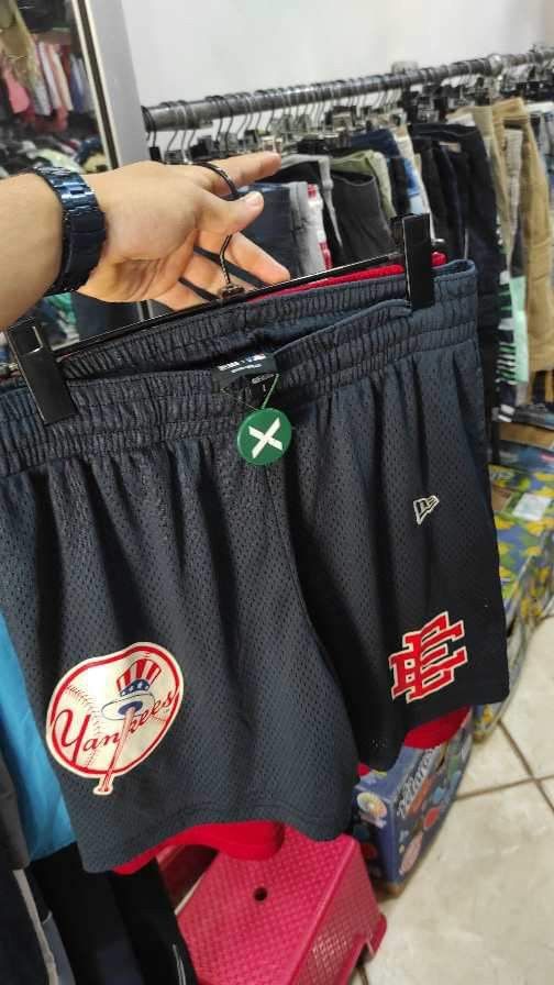 image of Eric Emanuel Yankees Shorts - L in Blue, Men's (Size 36)