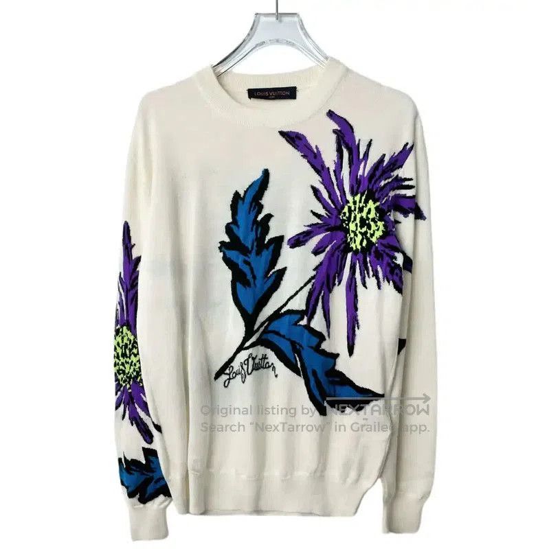 Louis Vuitton Louis Vuitton Women's Cream Cotton Blend Sweatshirt . Size M / US 6-8 / IT 42-44 - 1 Thumbnail
