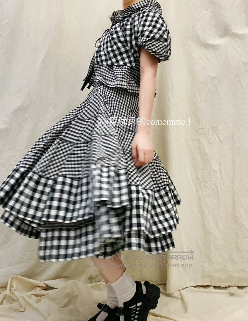 Comme des Garcons Comme des Garcons size M Black and white checkered irregul Size 23" - 8 Thumbnail