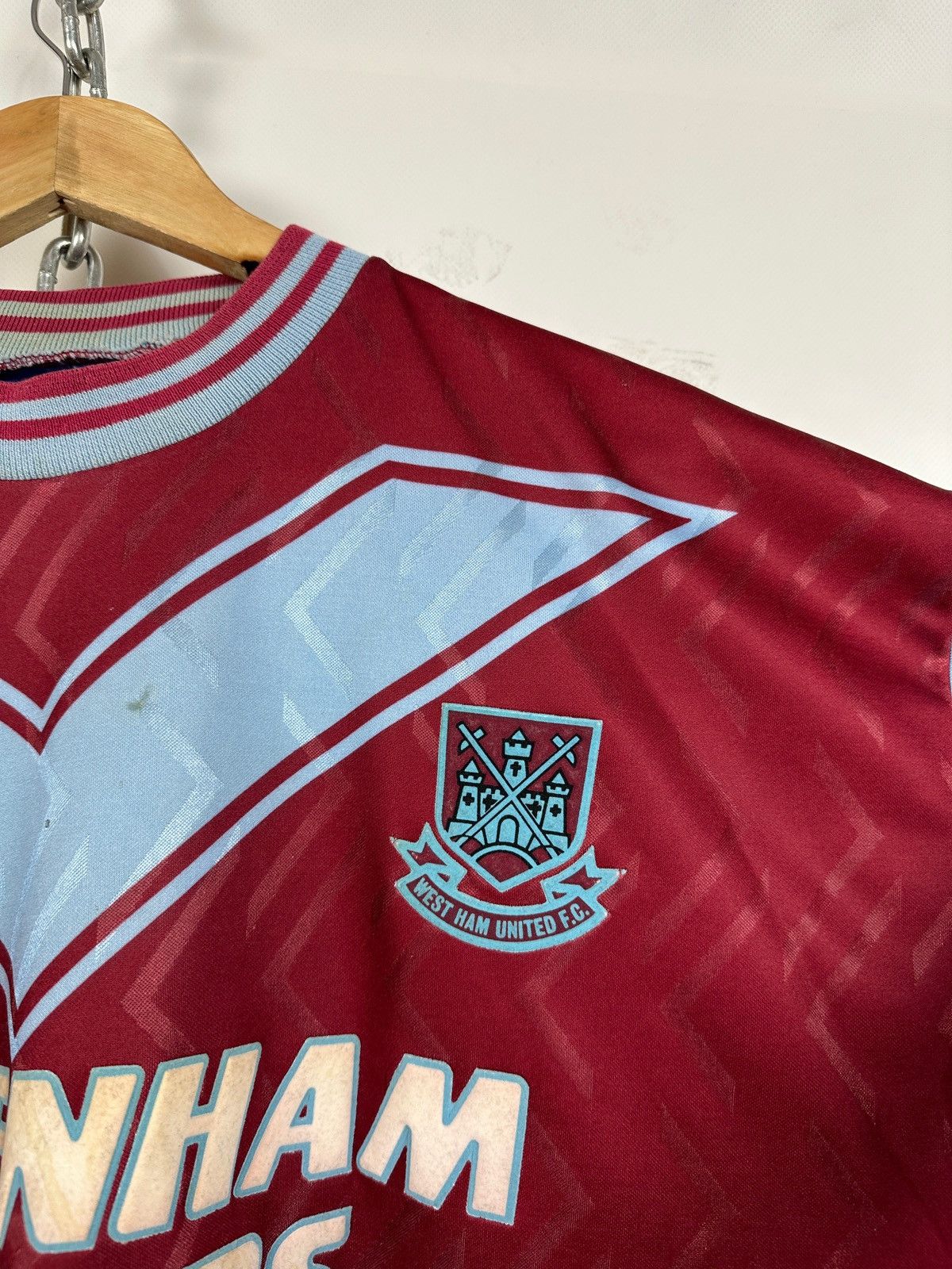 PONY 1993/1995 Vintage West Ham United Pony Home Soccer Jersey Size US M / EU 48-50 / 2 - 12 Thumbnail